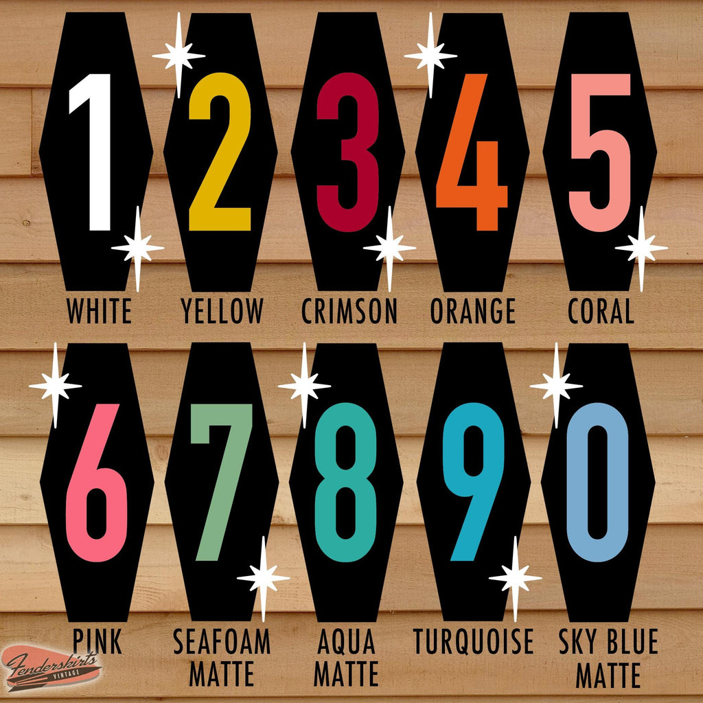 Hex Atomic Starburst House Address Numbers
