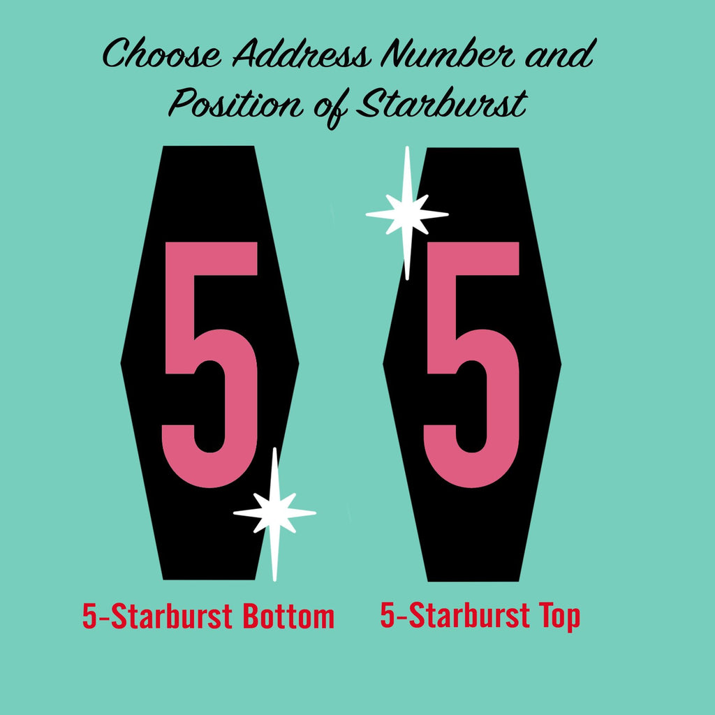 Hex Atomic Starburst House Address Numbers