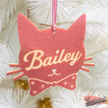 Custom Kitty Cat Glitter Ornament