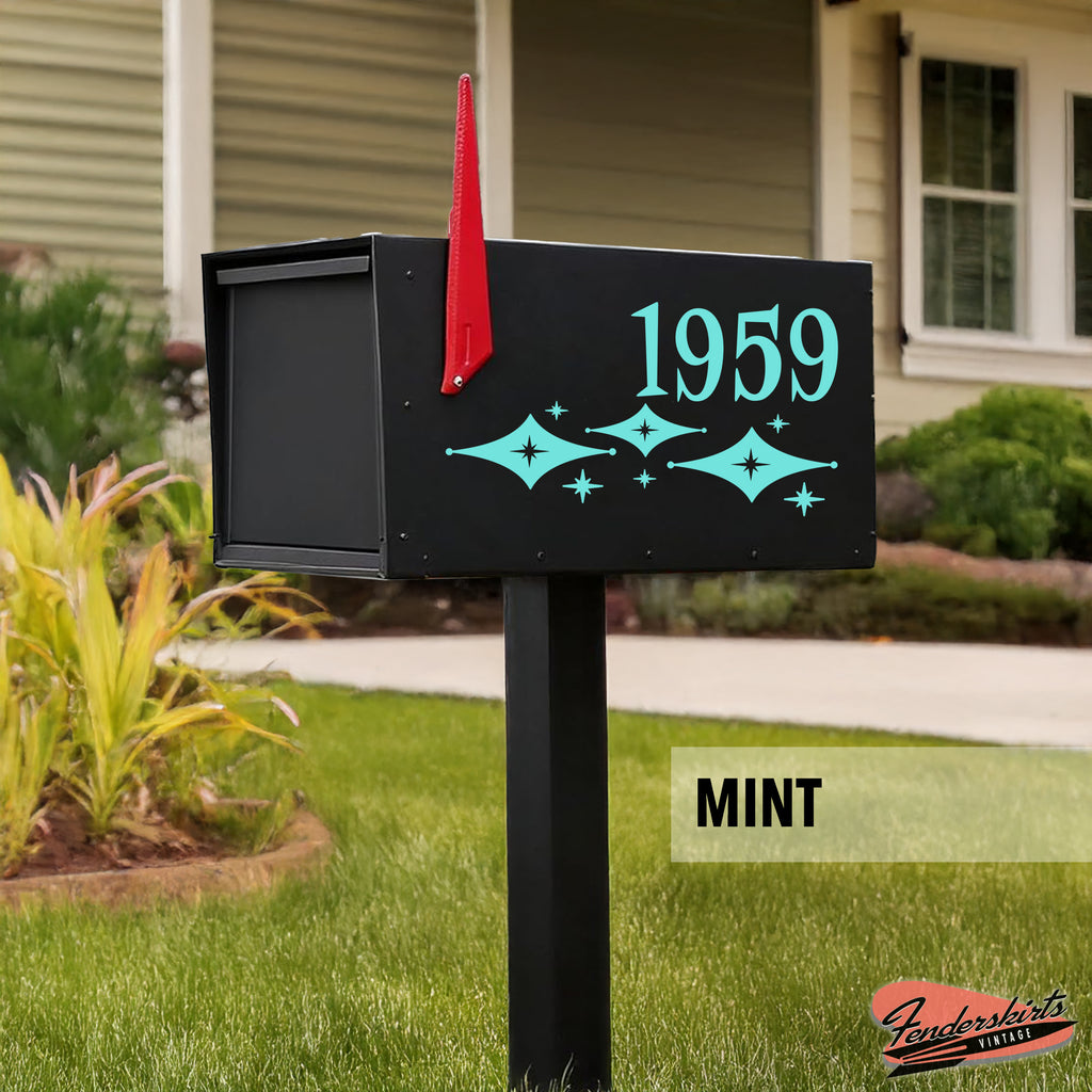 Jubilee Diamond Starburst Retro Mailbox Decals