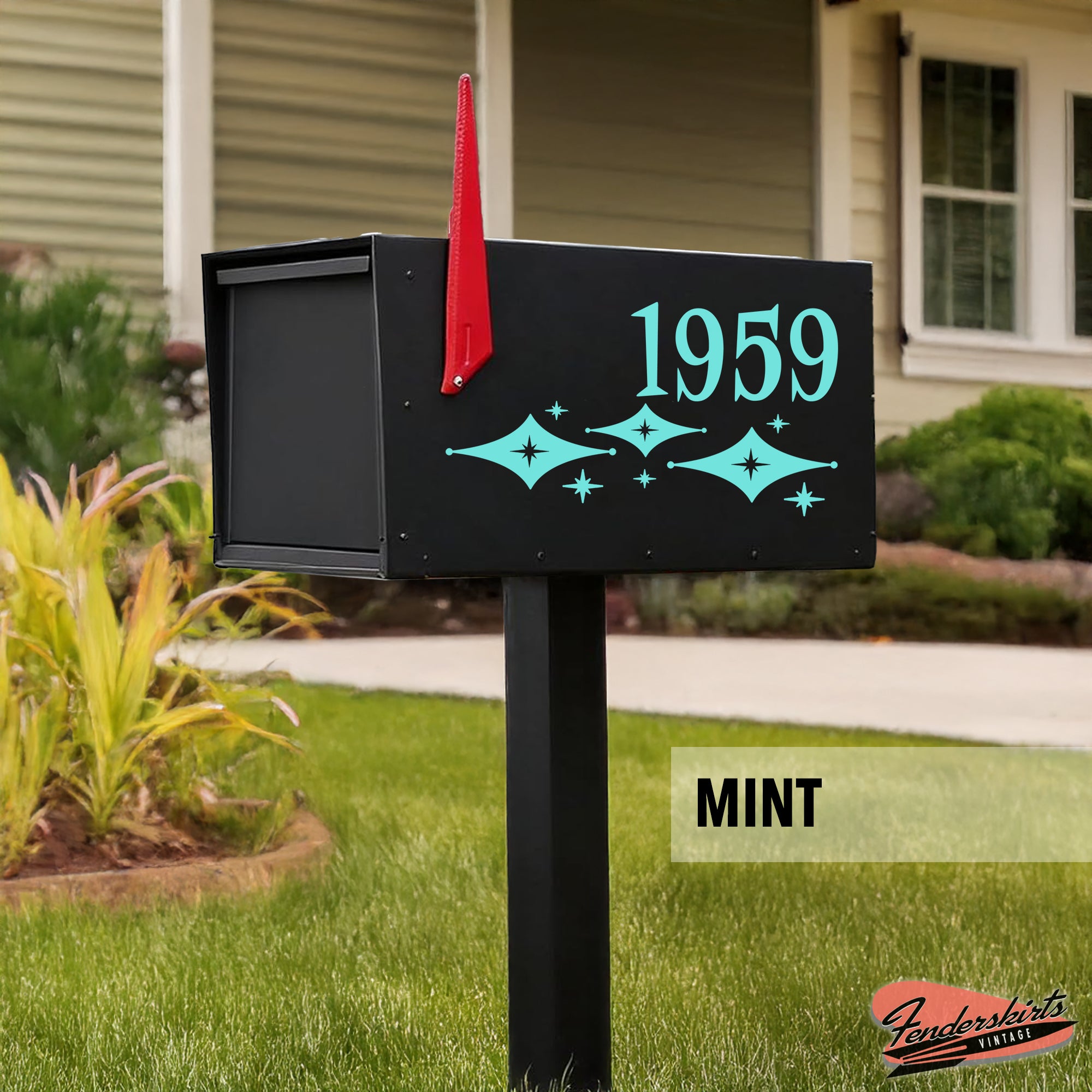 Jubilee Diamond Starburst Retro Mailbox Decals