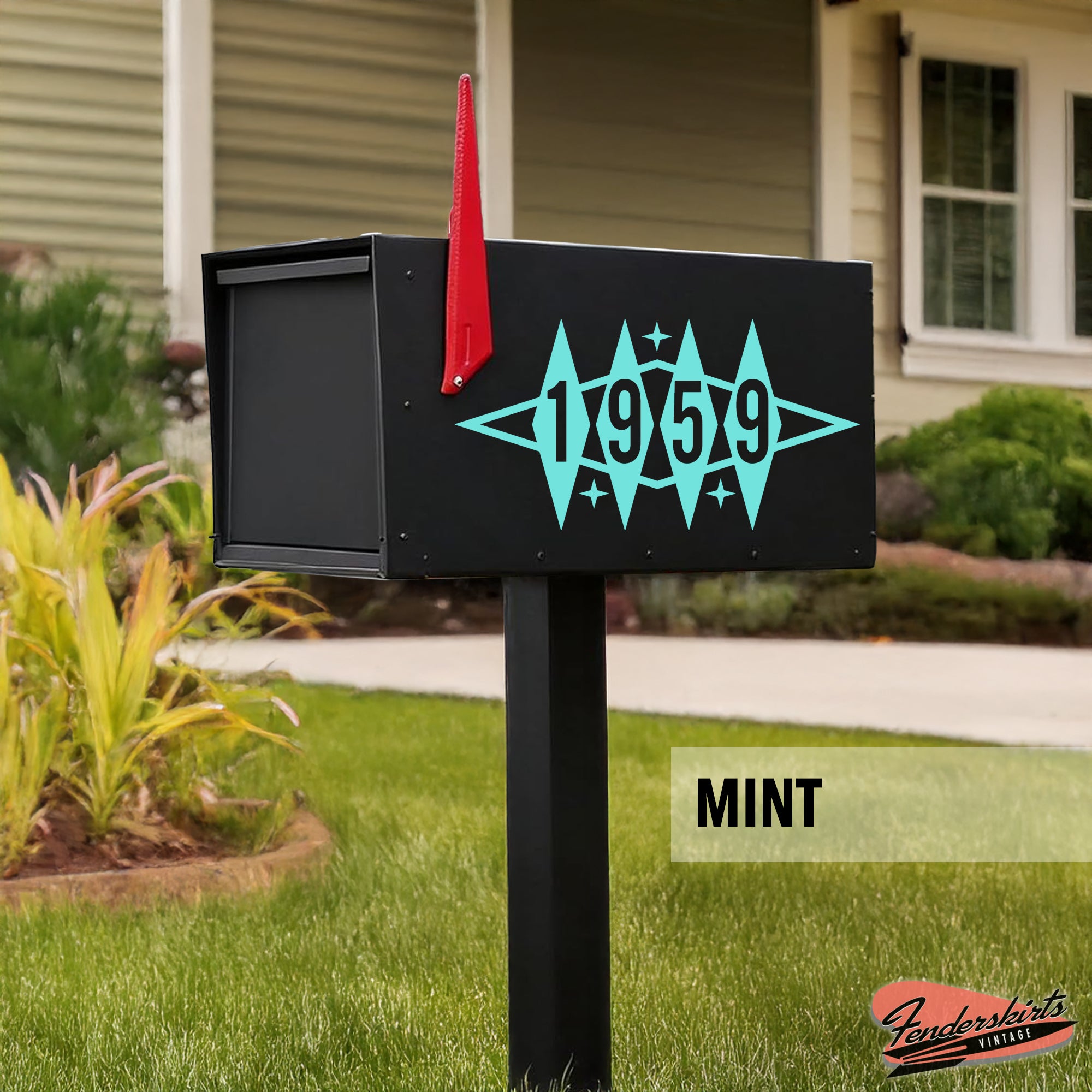 Astro Diamond Retro Mailbox Decals