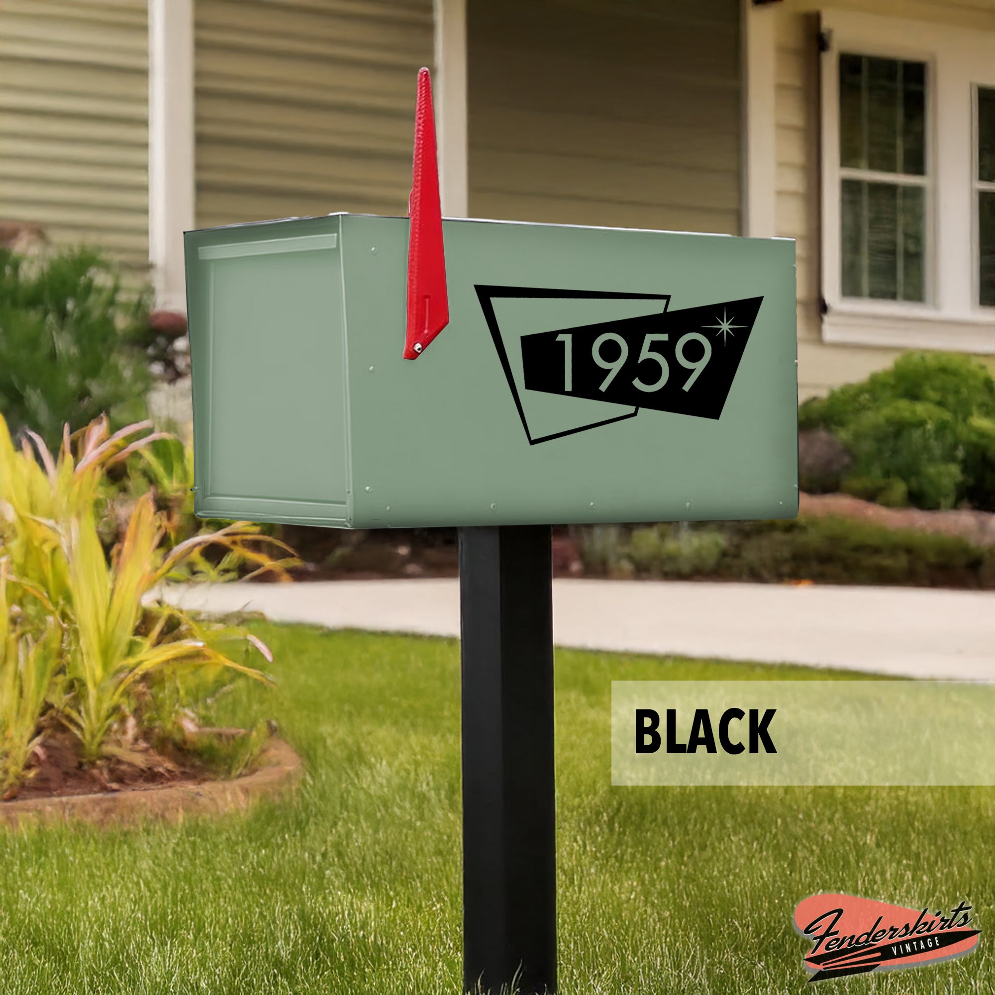 Atomic Quad Mid Century Mailbox Decals