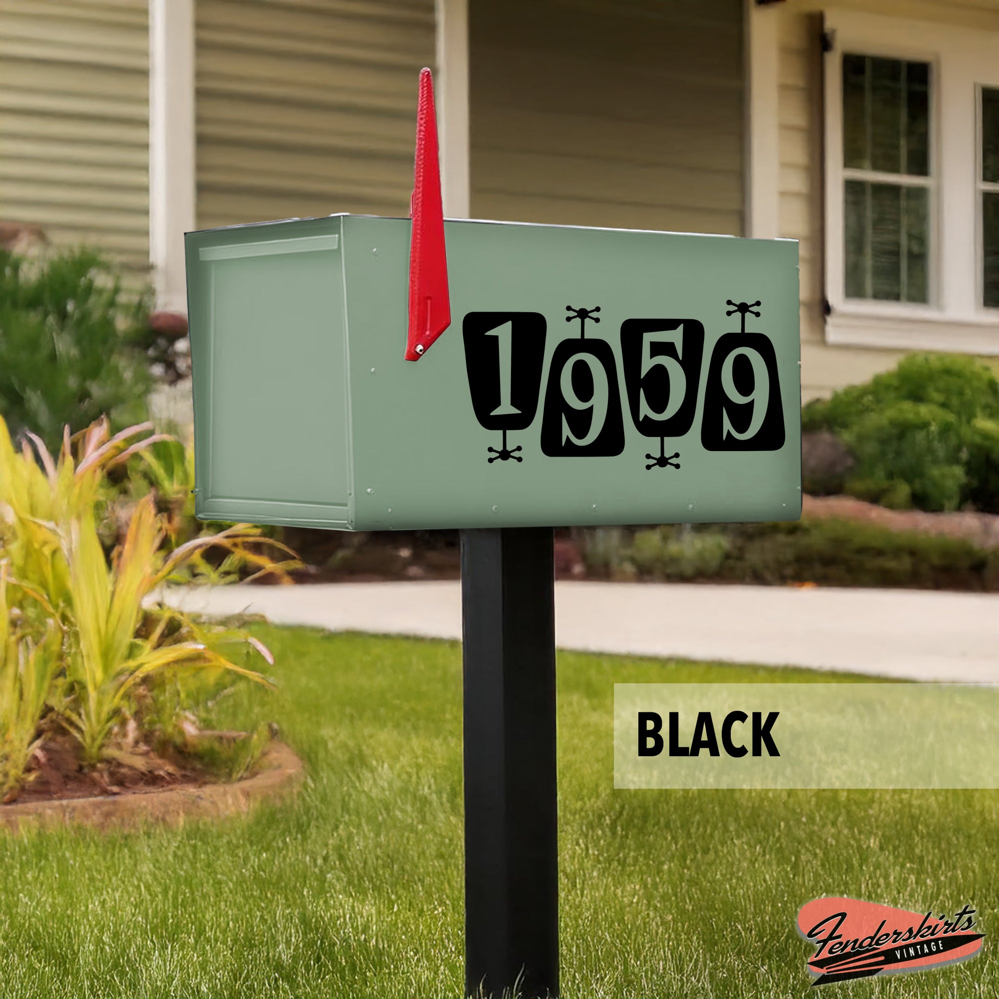Satellite Retro Atomic Mailbox Decals