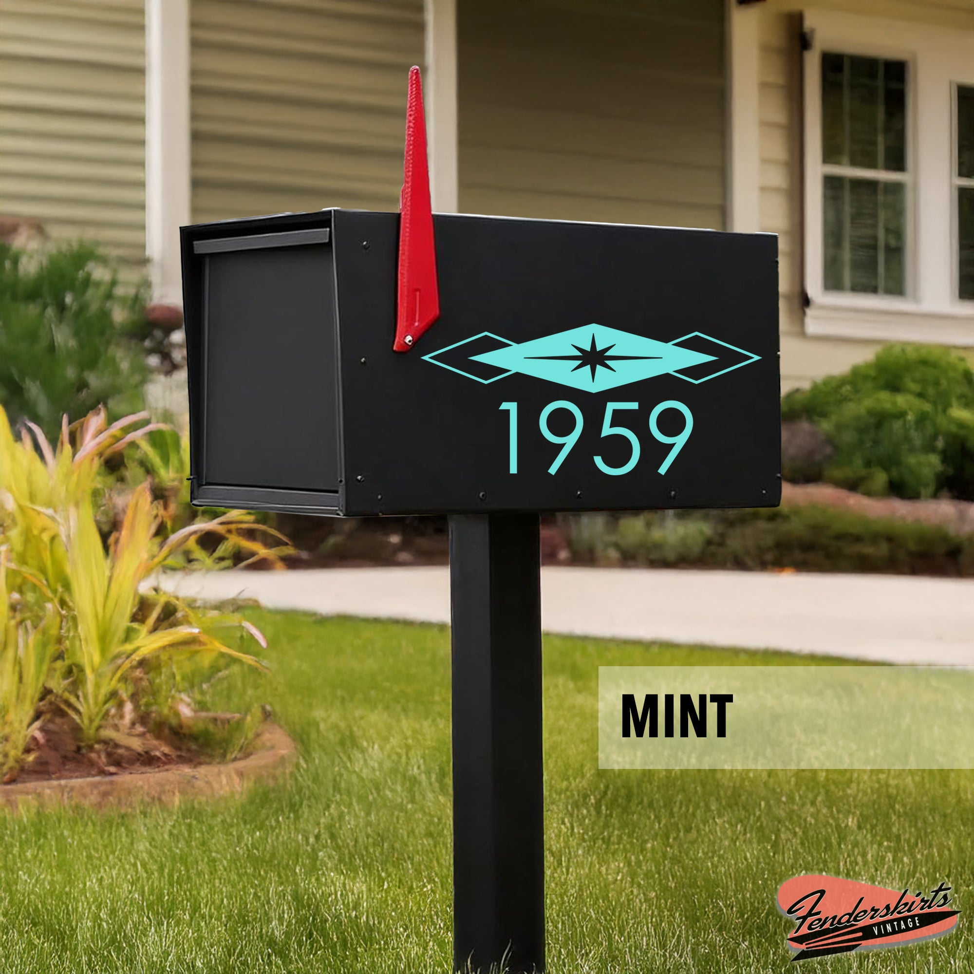 Equinox Starburst Mid Century Mailbox Decals