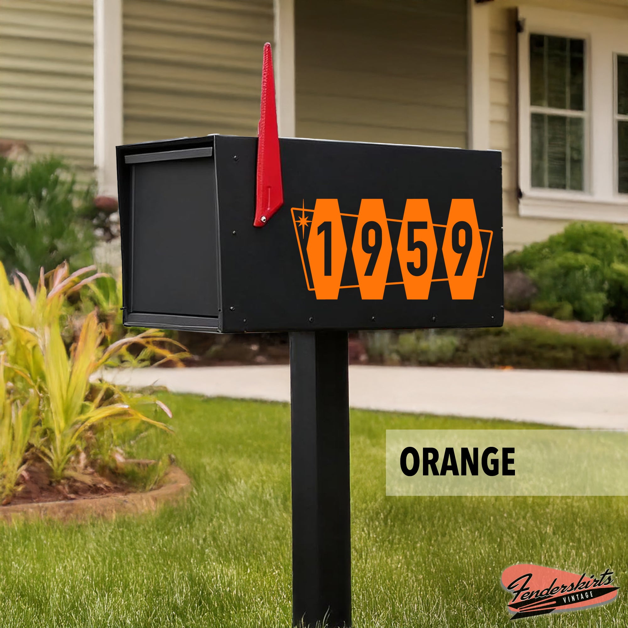 Hex Atomic Mid Century Mailbox Decals