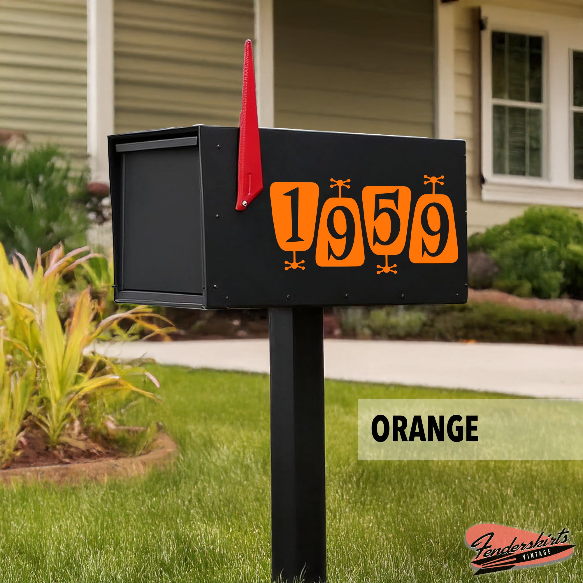 Satellite Retro Atomic Mailbox Decals