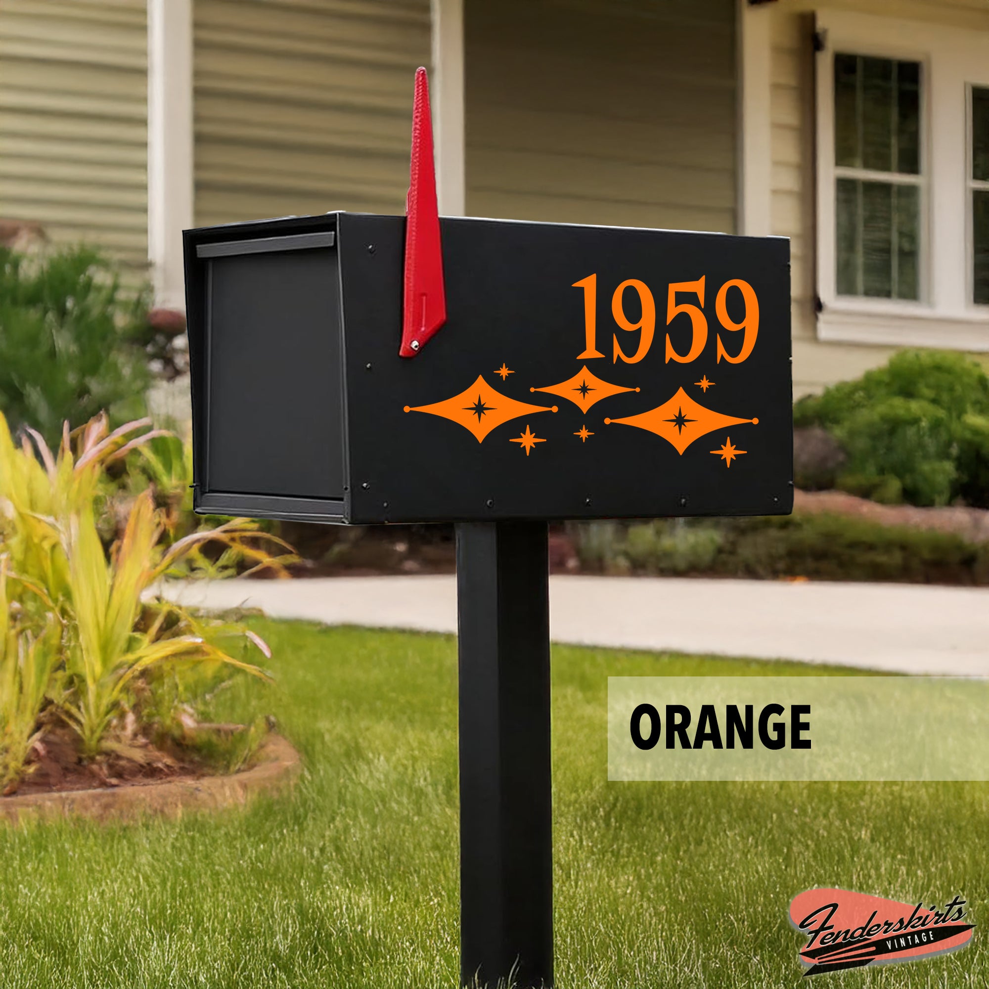 Jubilee Diamond Starburst Retro Mailbox Decals