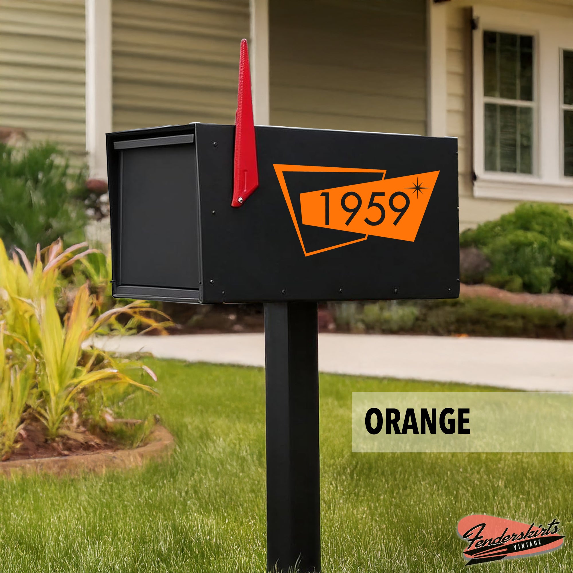 Atomic Quad Mid Century Mailbox Decals