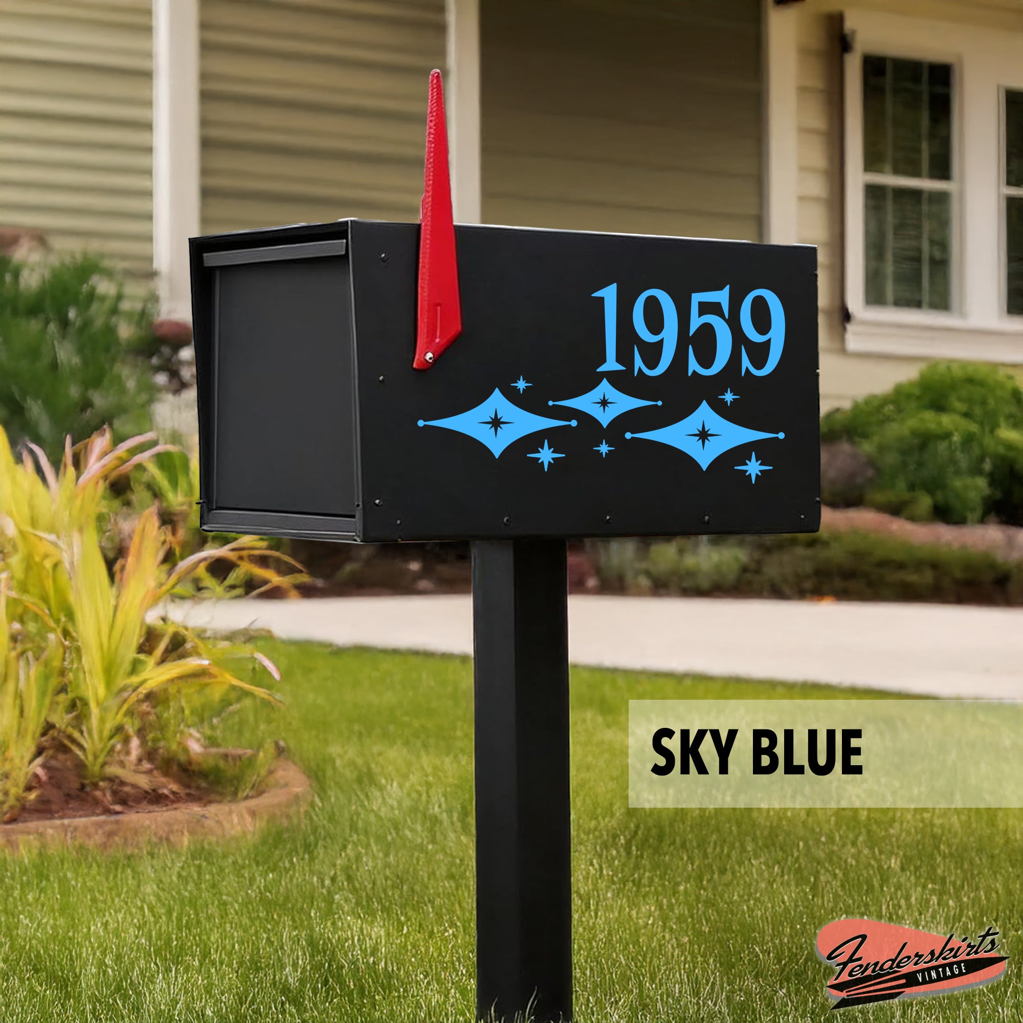 Jubilee Diamond Starburst Retro Mailbox Decals