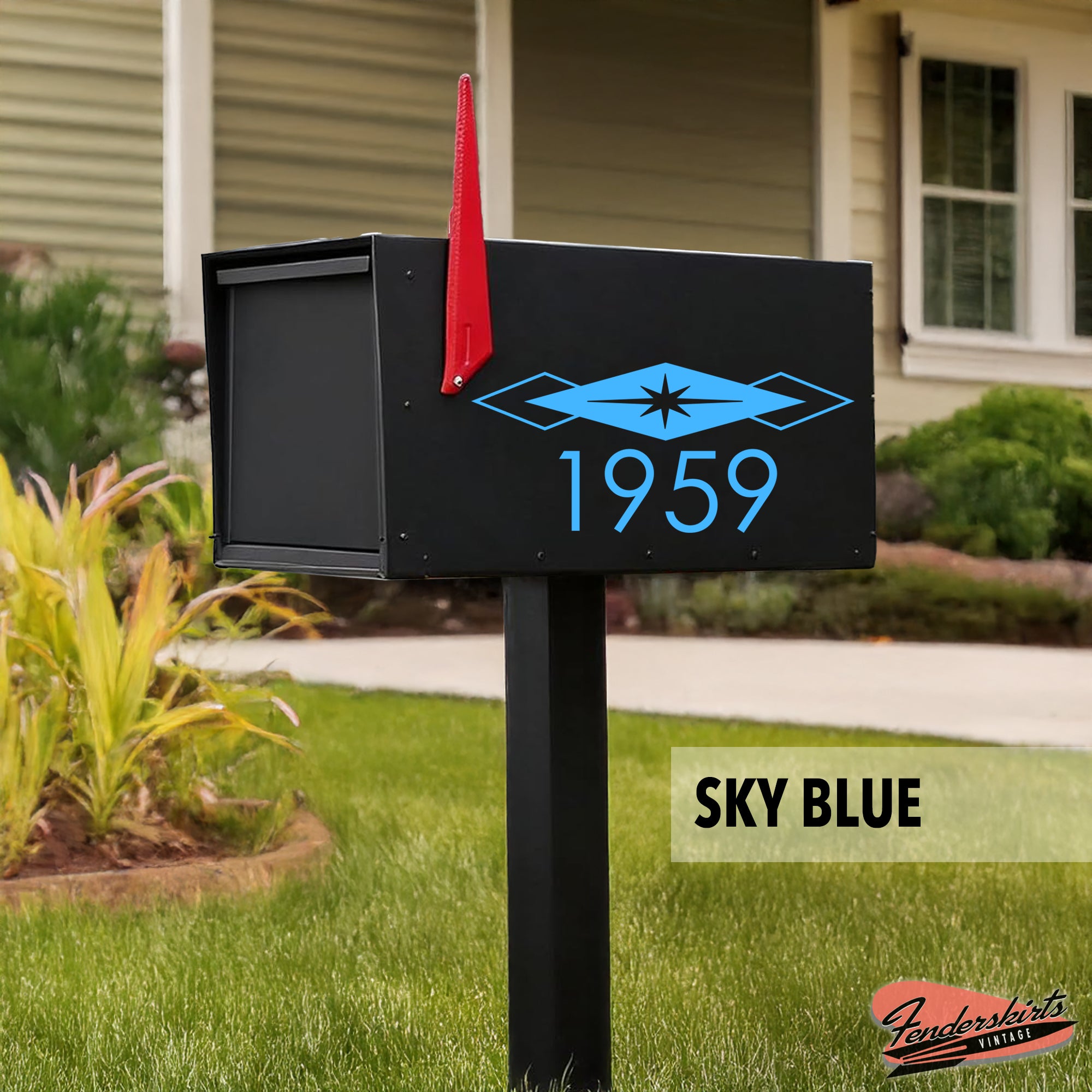 Equinox Starburst Mid Century Mailbox Decals