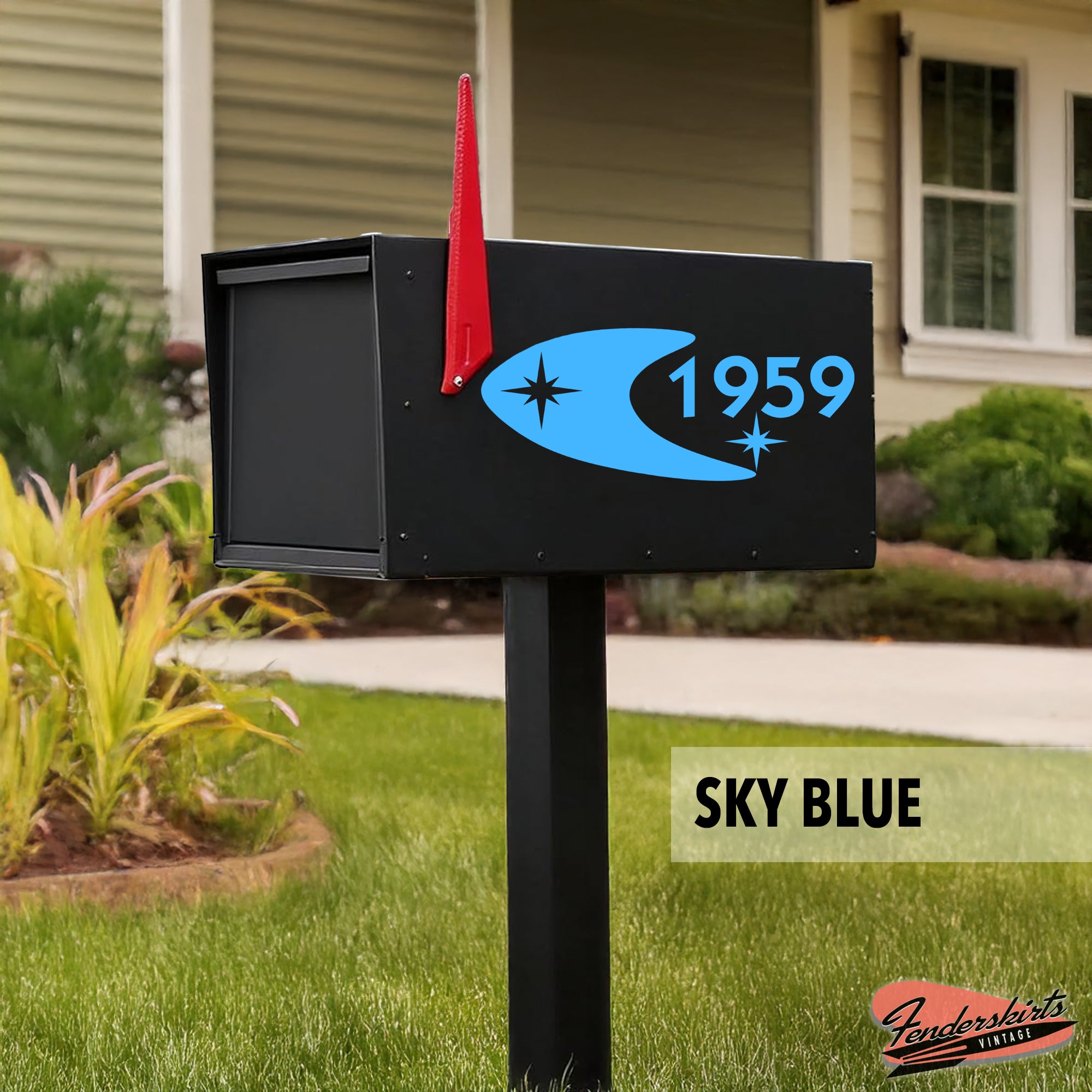 Quasar Boomerang Retro Mailbox Decals
