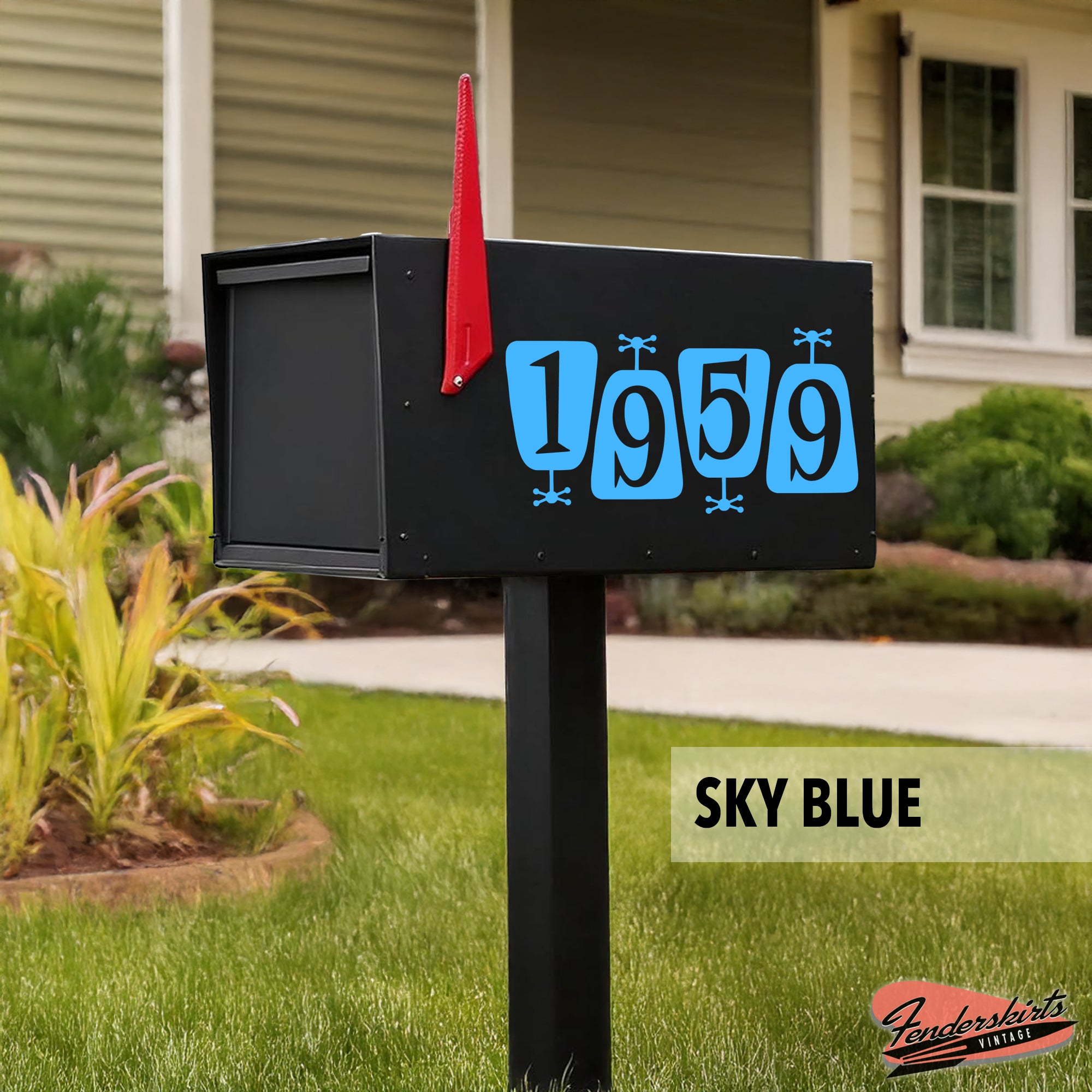 Satellite Retro Atomic Mailbox Decals