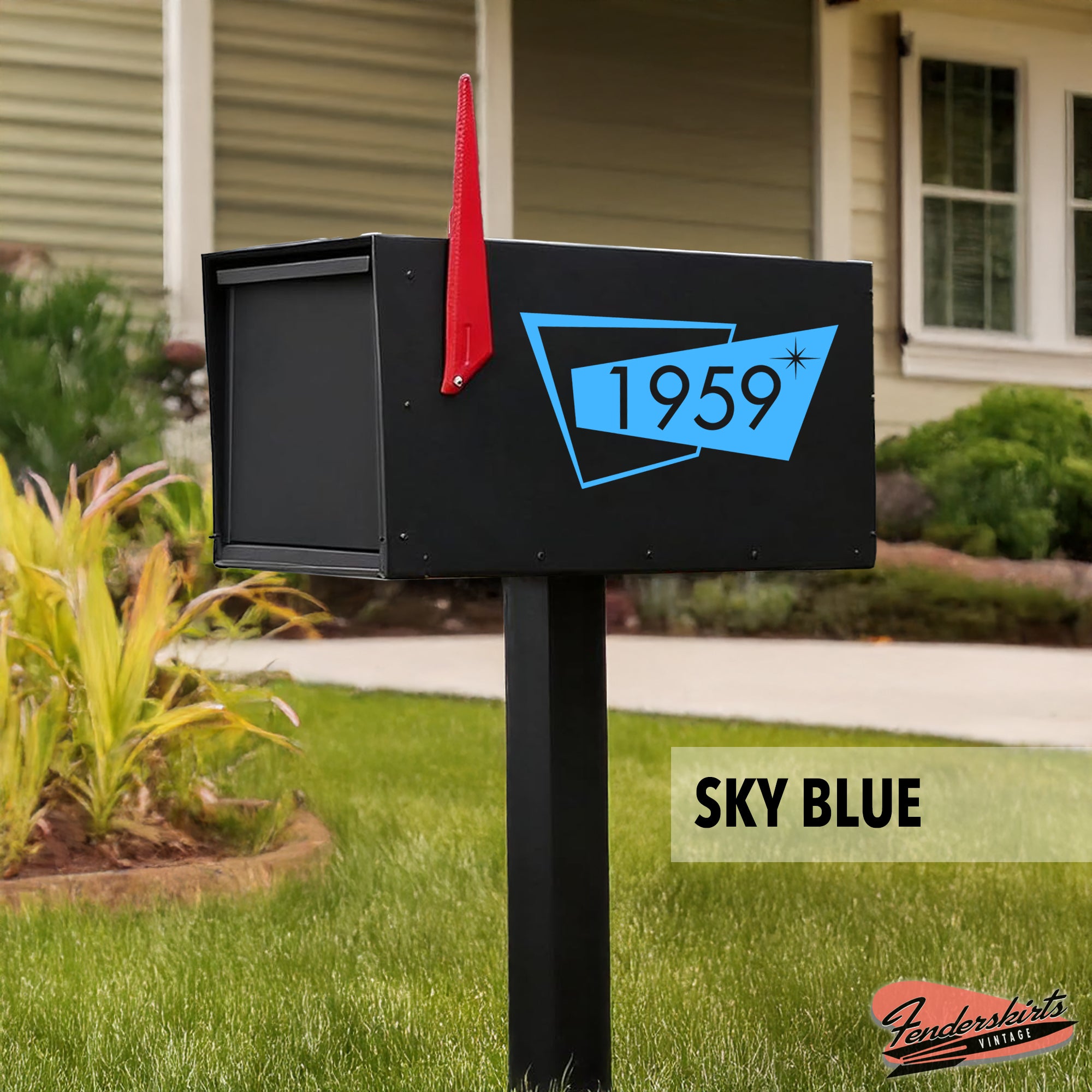 Atomic Quad Mid Century Mailbox Decals