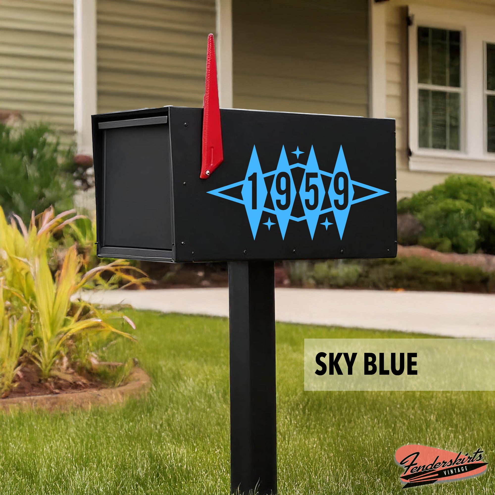 Astro Diamond Retro Mailbox Decals