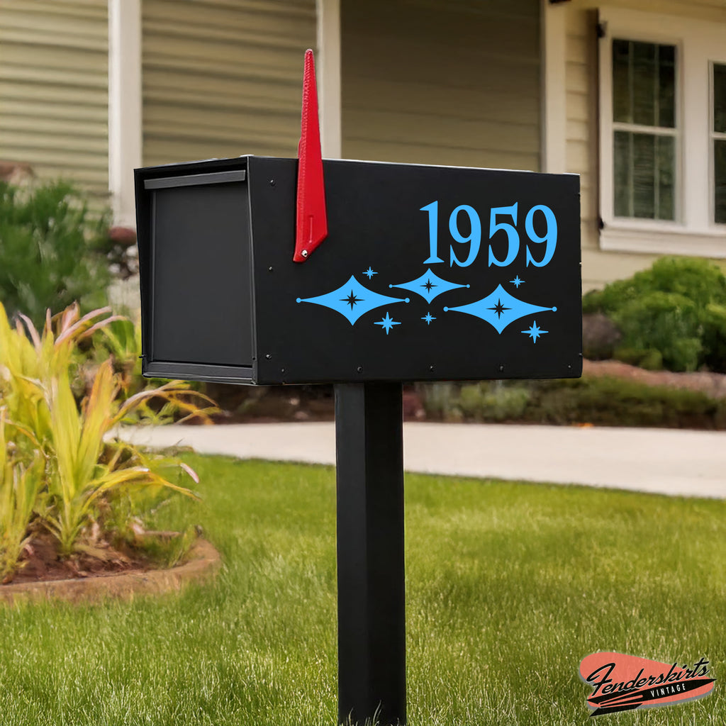 Jubilee Diamond Starburst Retro Mailbox Decals
