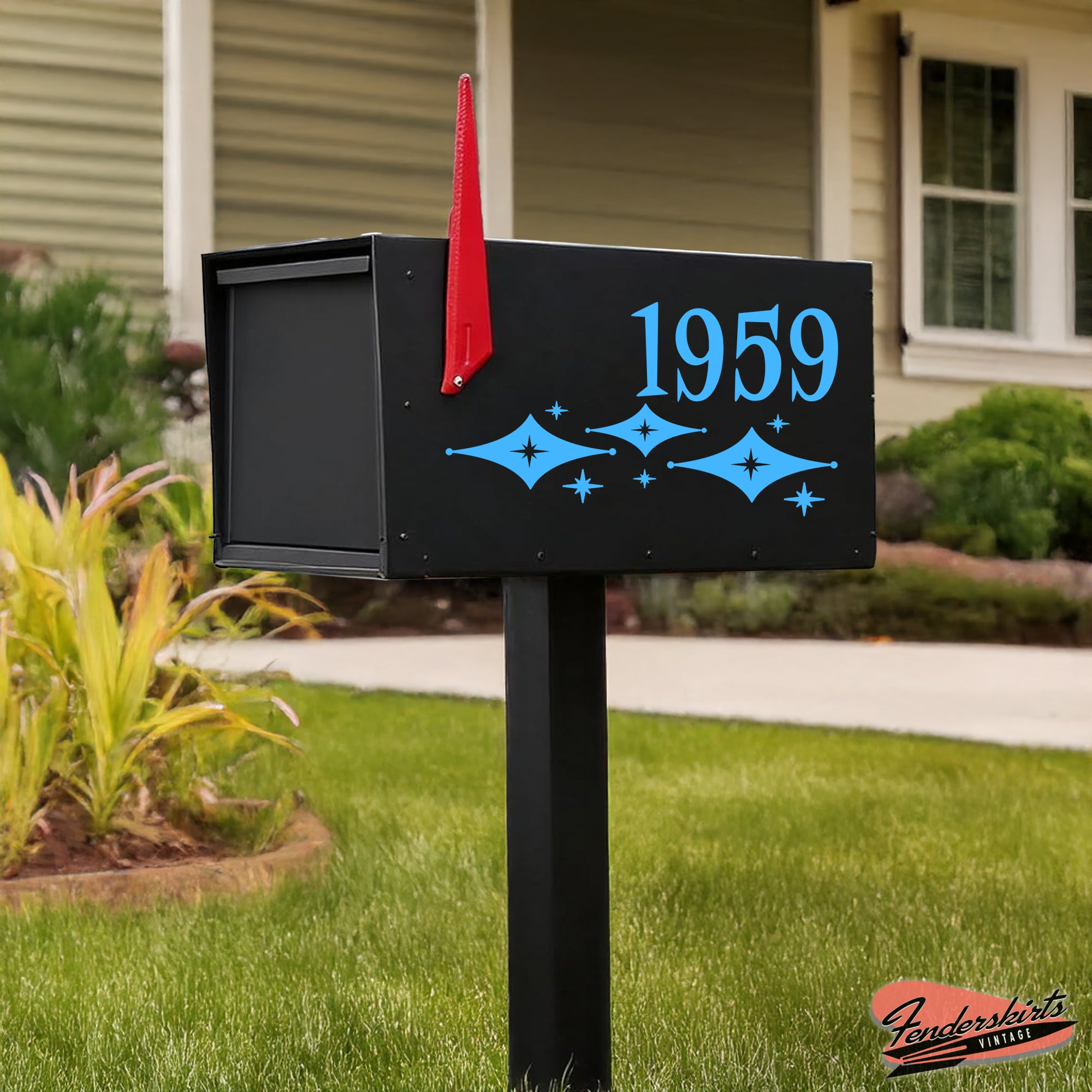 Jubilee Diamond Starburst Retro Mailbox Decals