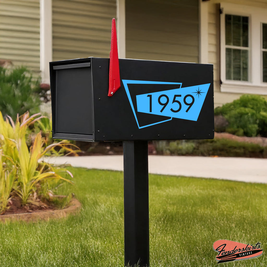 Atomic Quad Mid Century Mailbox Decals