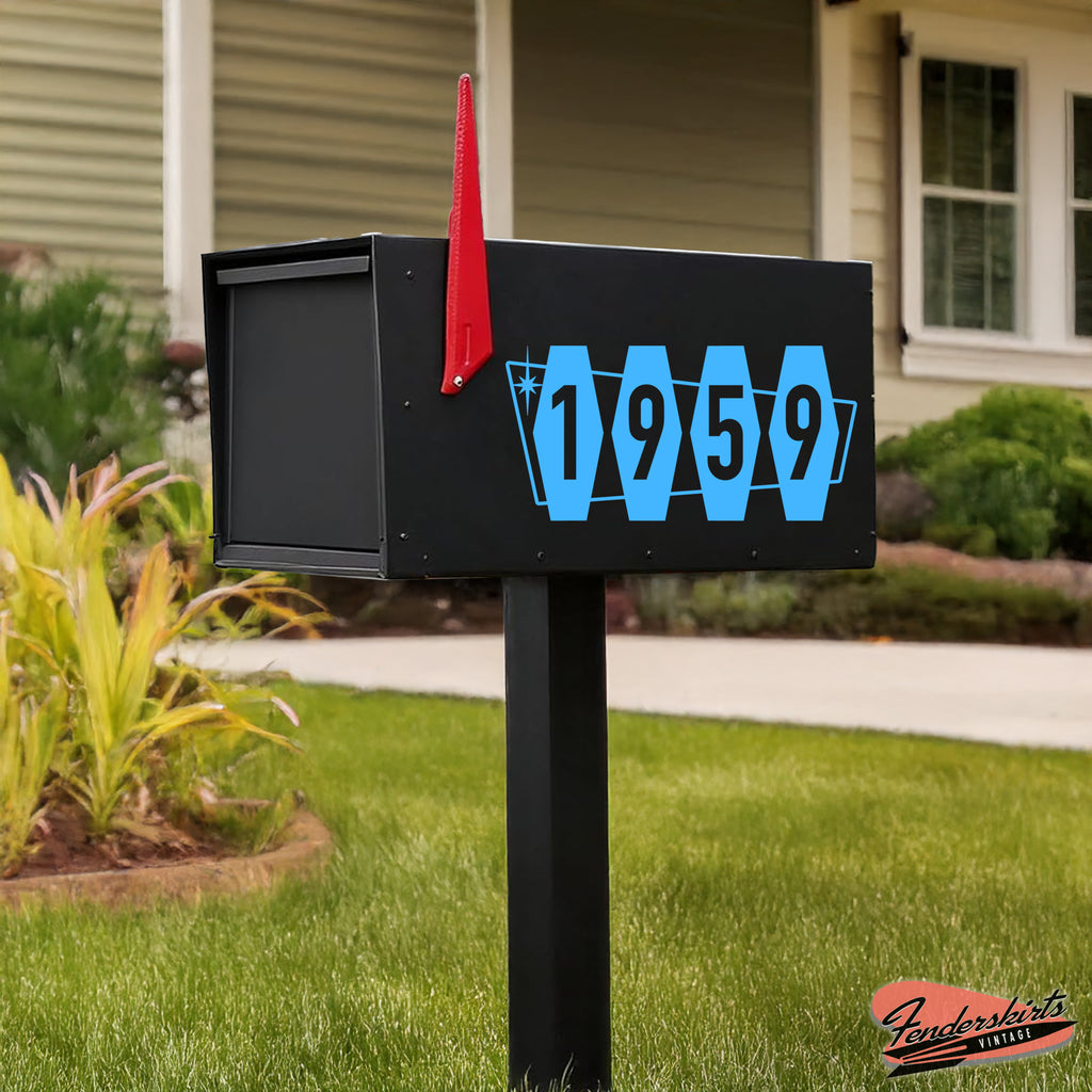 Hex Atomic Mid Century Mailbox Decals
