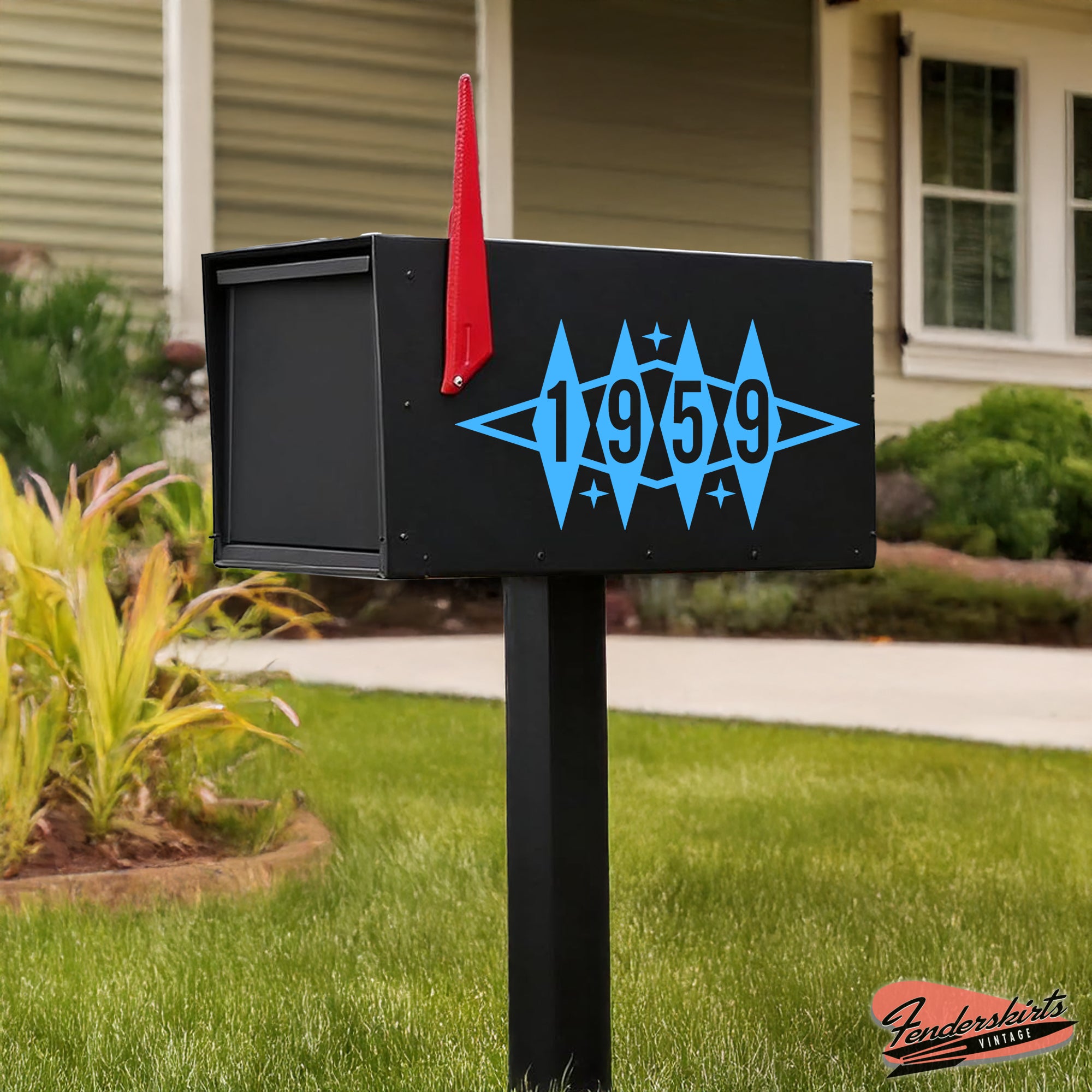 Astro Diamond Retro Mailbox Decals