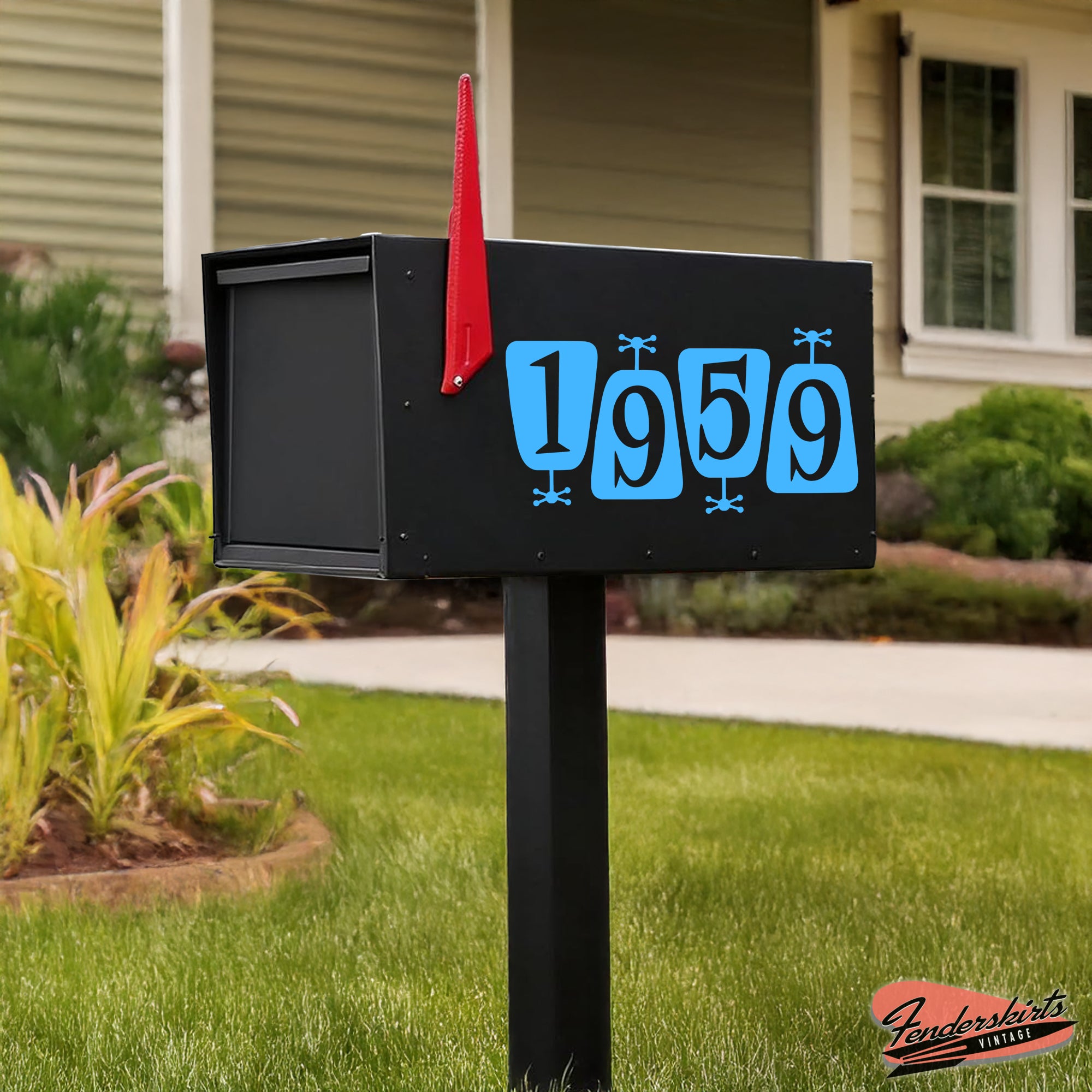 Satellite Retro Atomic Mailbox Decals