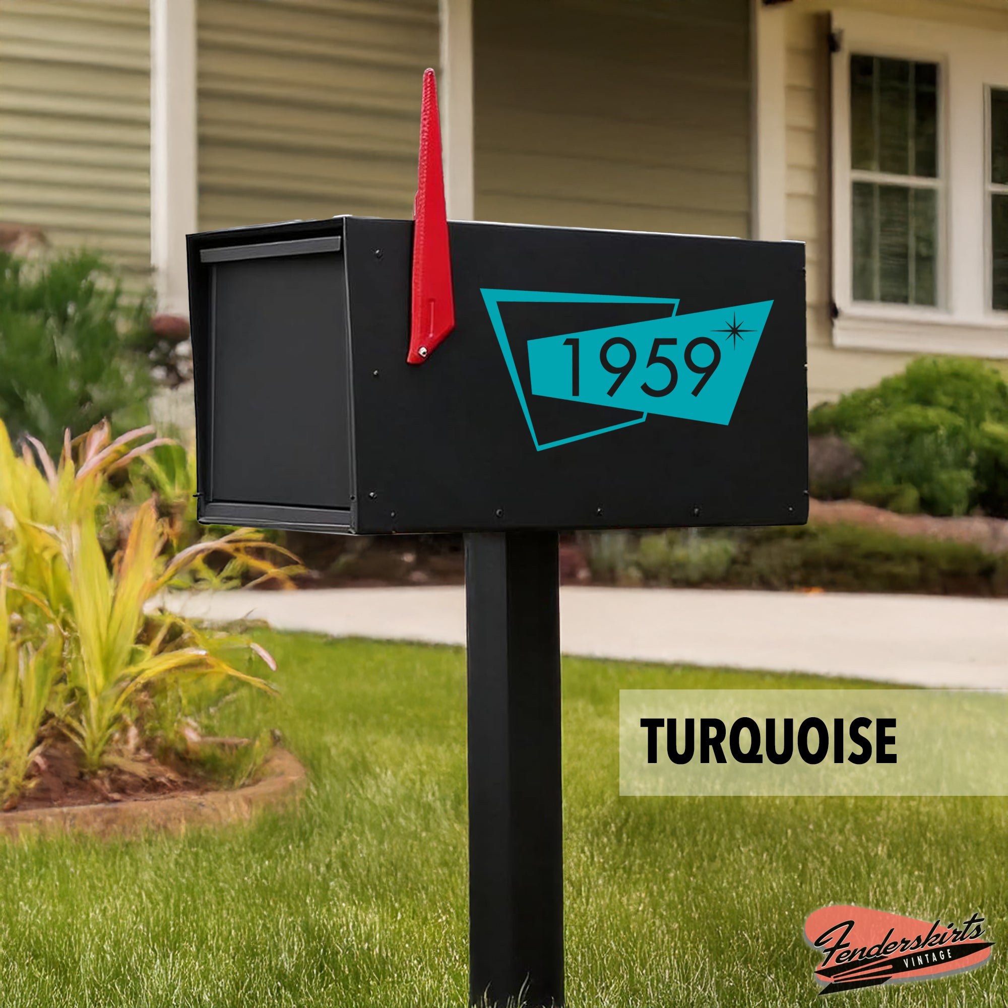 Atomic Quad Mid Century Mailbox Decals