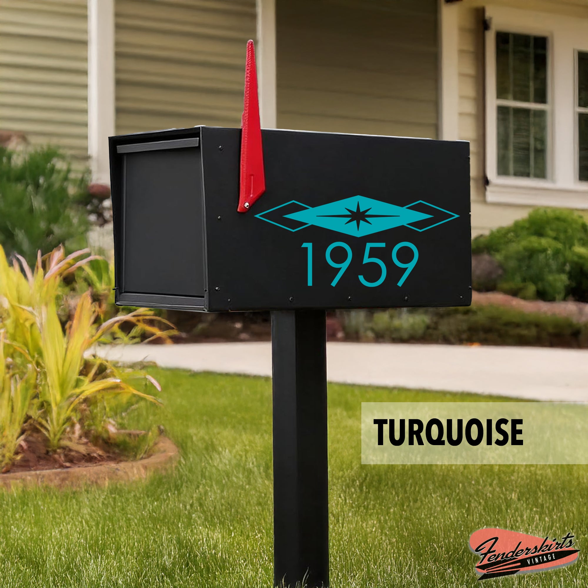 Equinox Starburst Mid Century Mailbox Decals