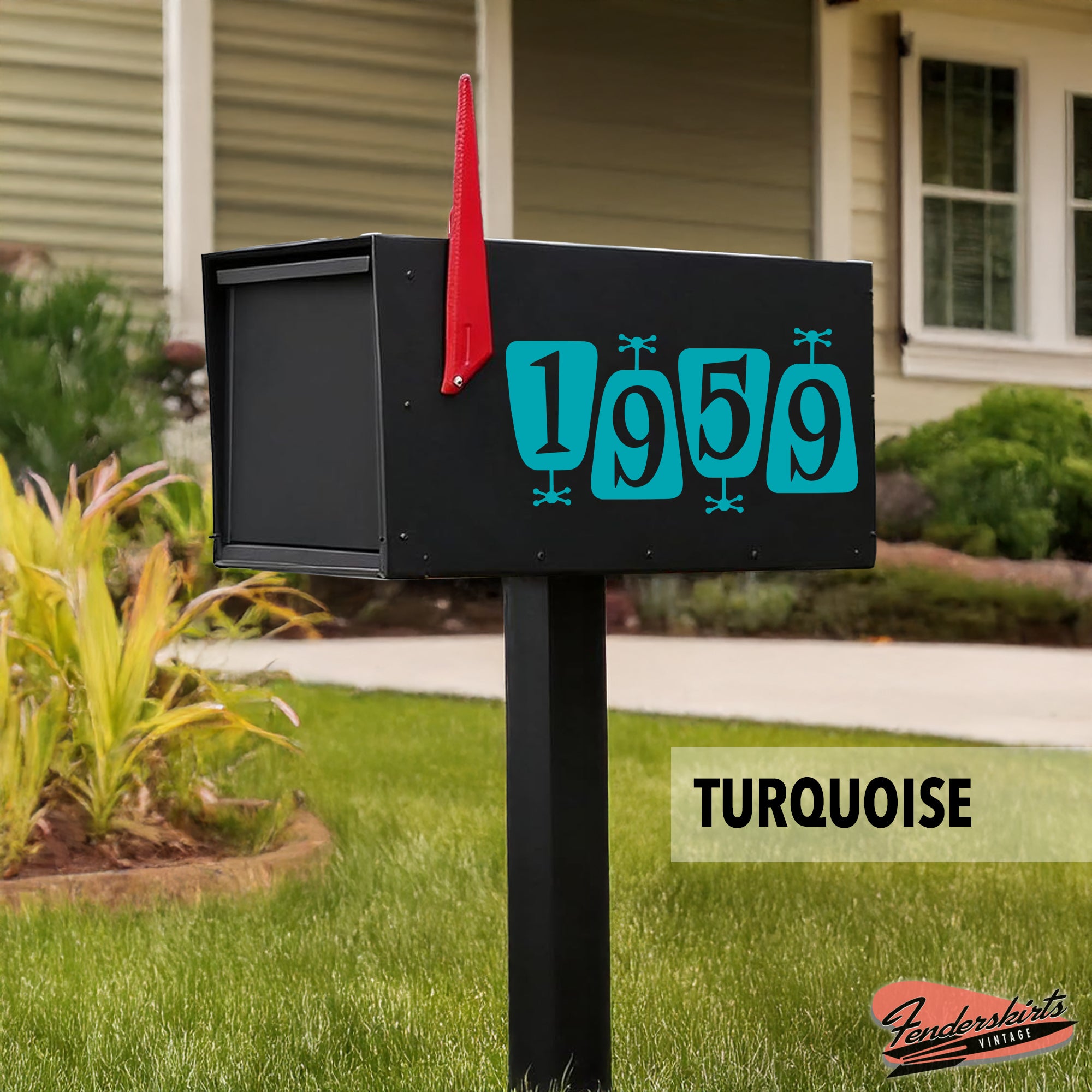 Satellite Retro Atomic Mailbox Decals