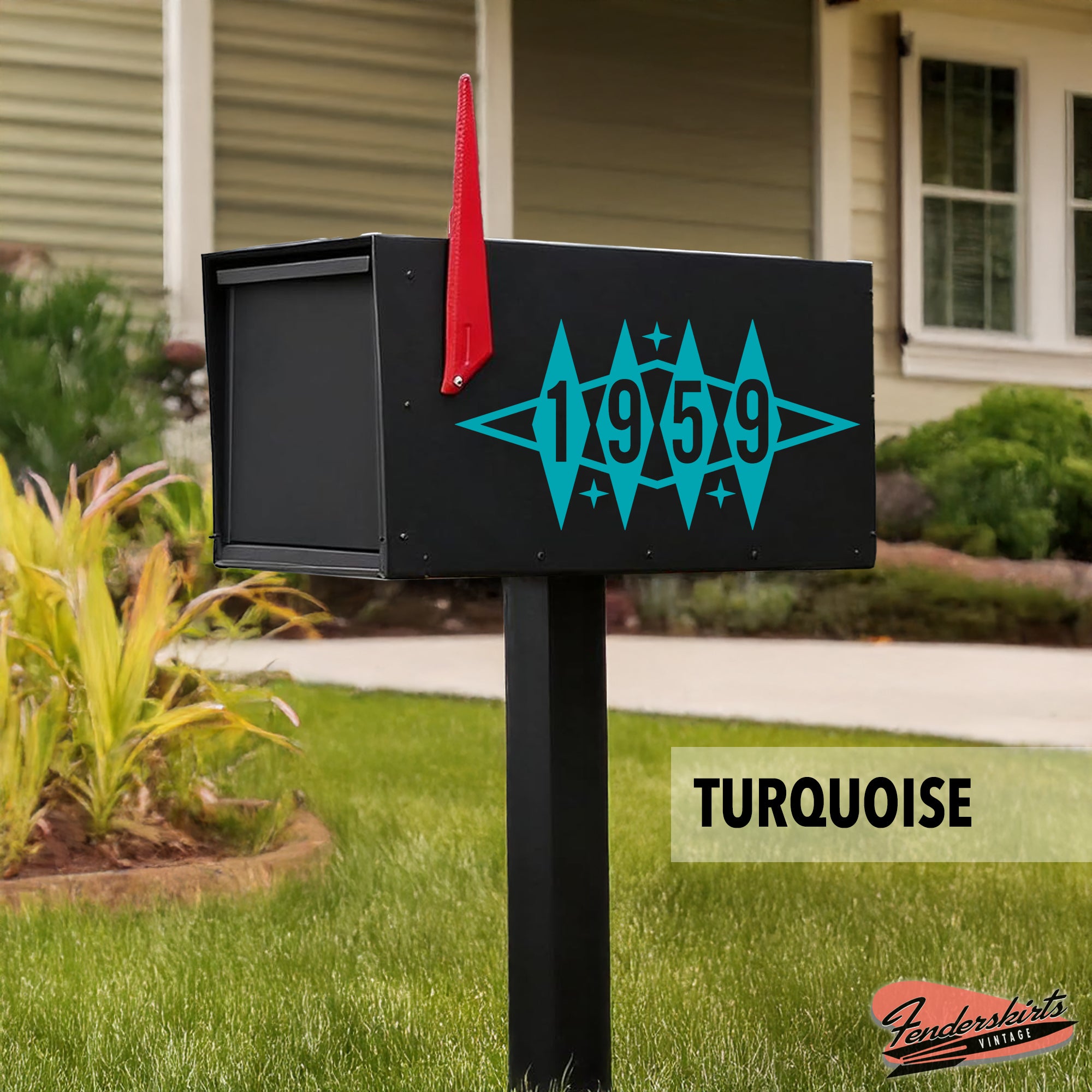 Astro Diamond Retro Mailbox Decals