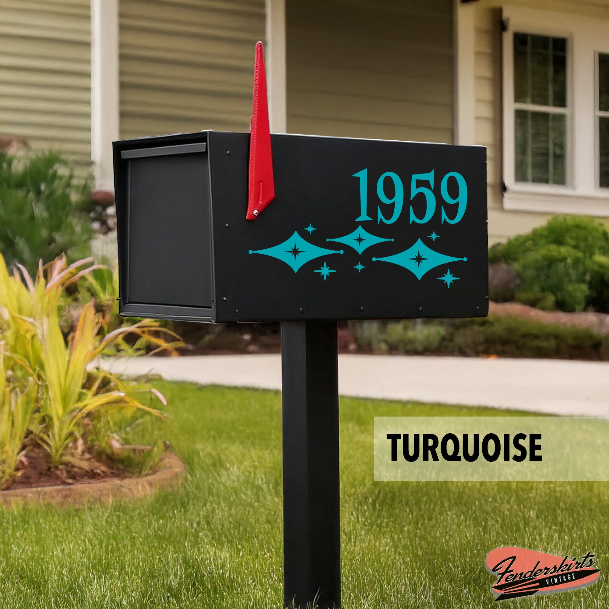 Jubilee Diamond Starburst Retro Mailbox Decals