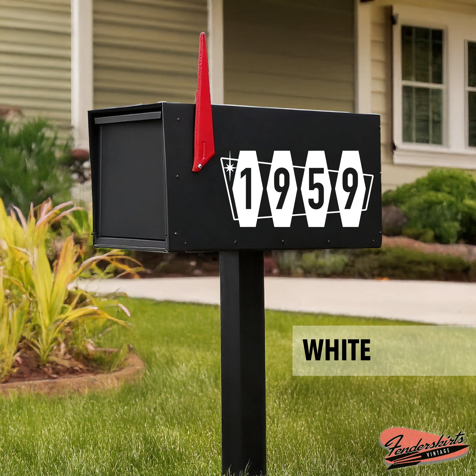 Hex Atomic Mid Century Mailbox Decals