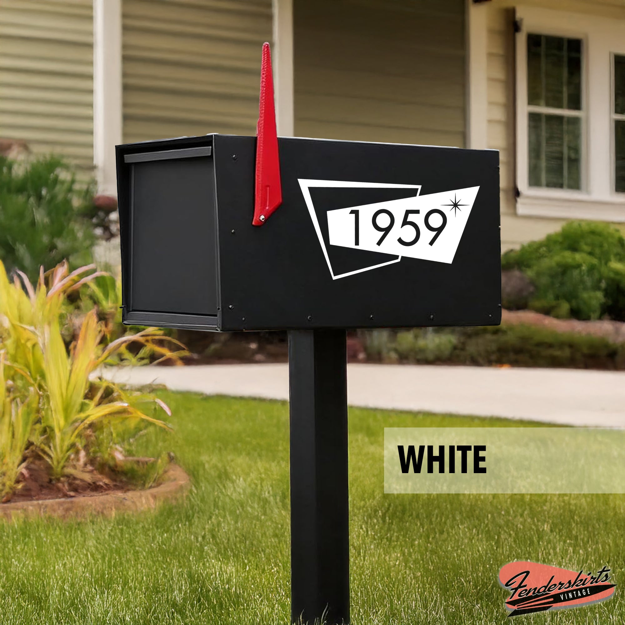 Atomic Quad Mid Century Mailbox Decals