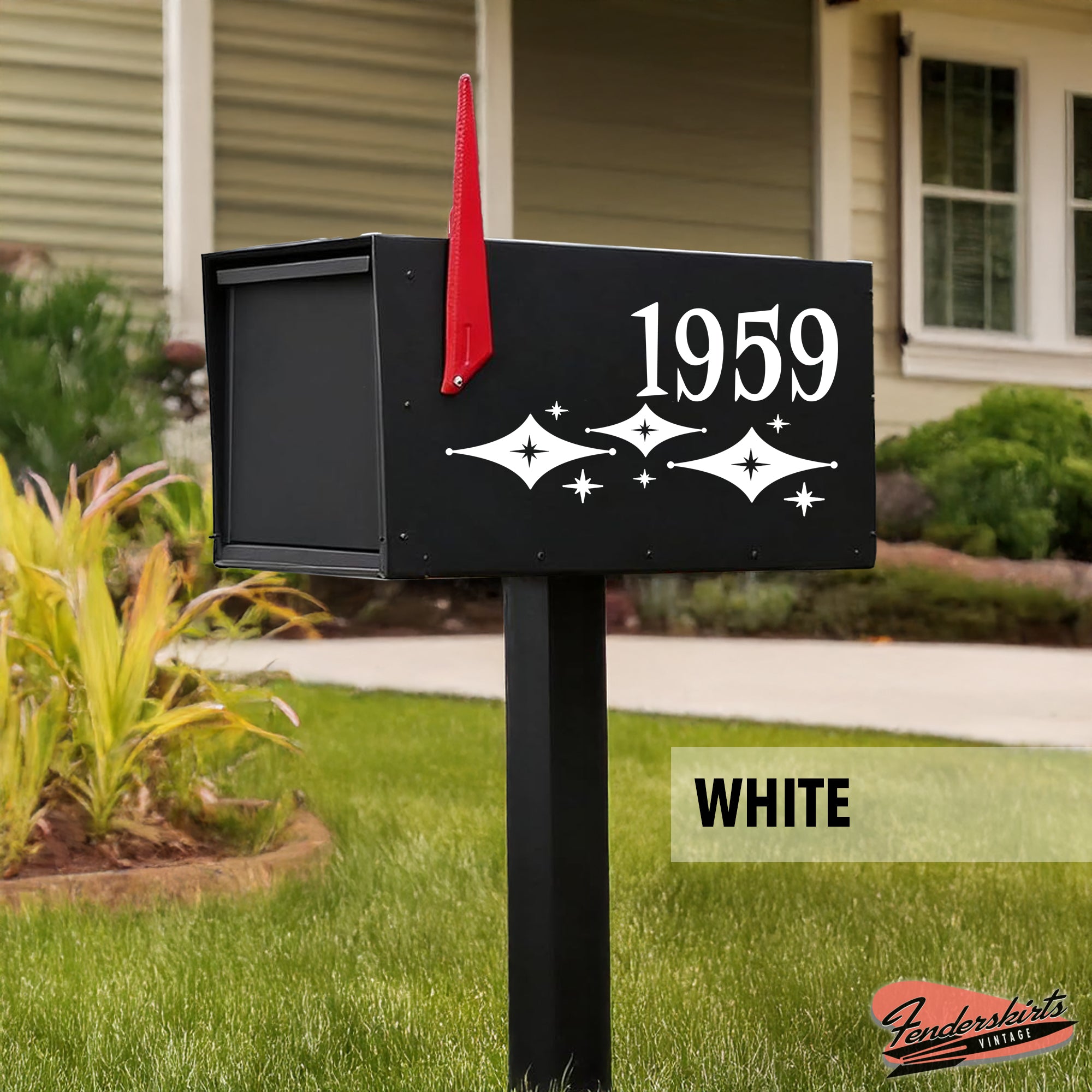 Jubilee Diamond Starburst Retro Mailbox Decals