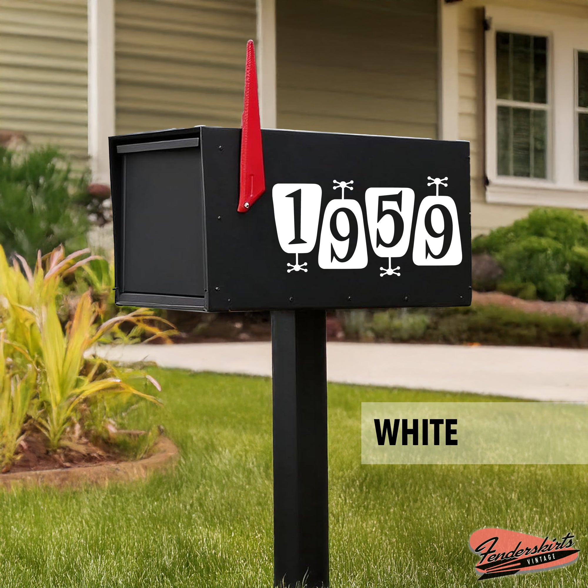 Satellite Retro Atomic Mailbox Decals