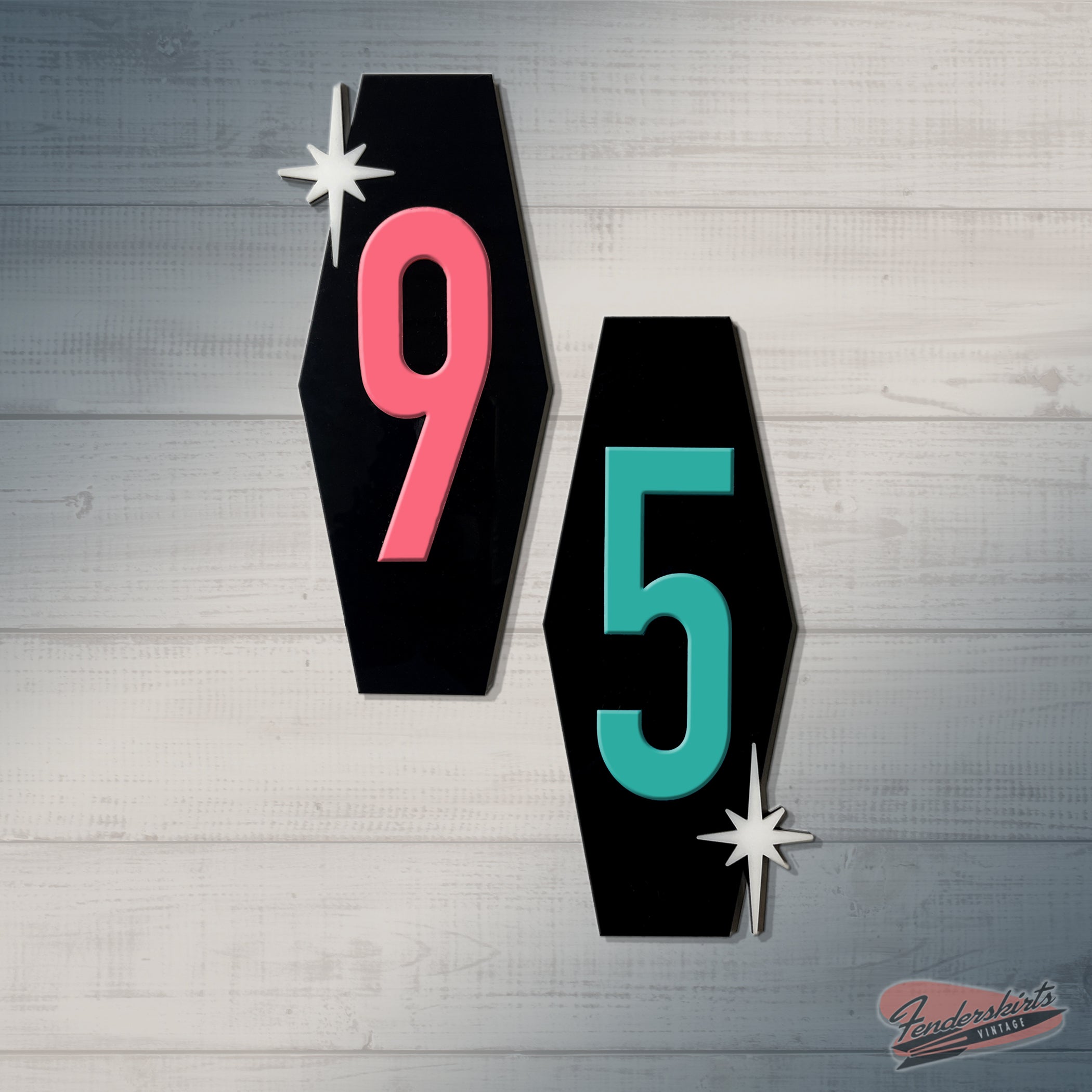 Hex Atomic Starburst House Address Numbers