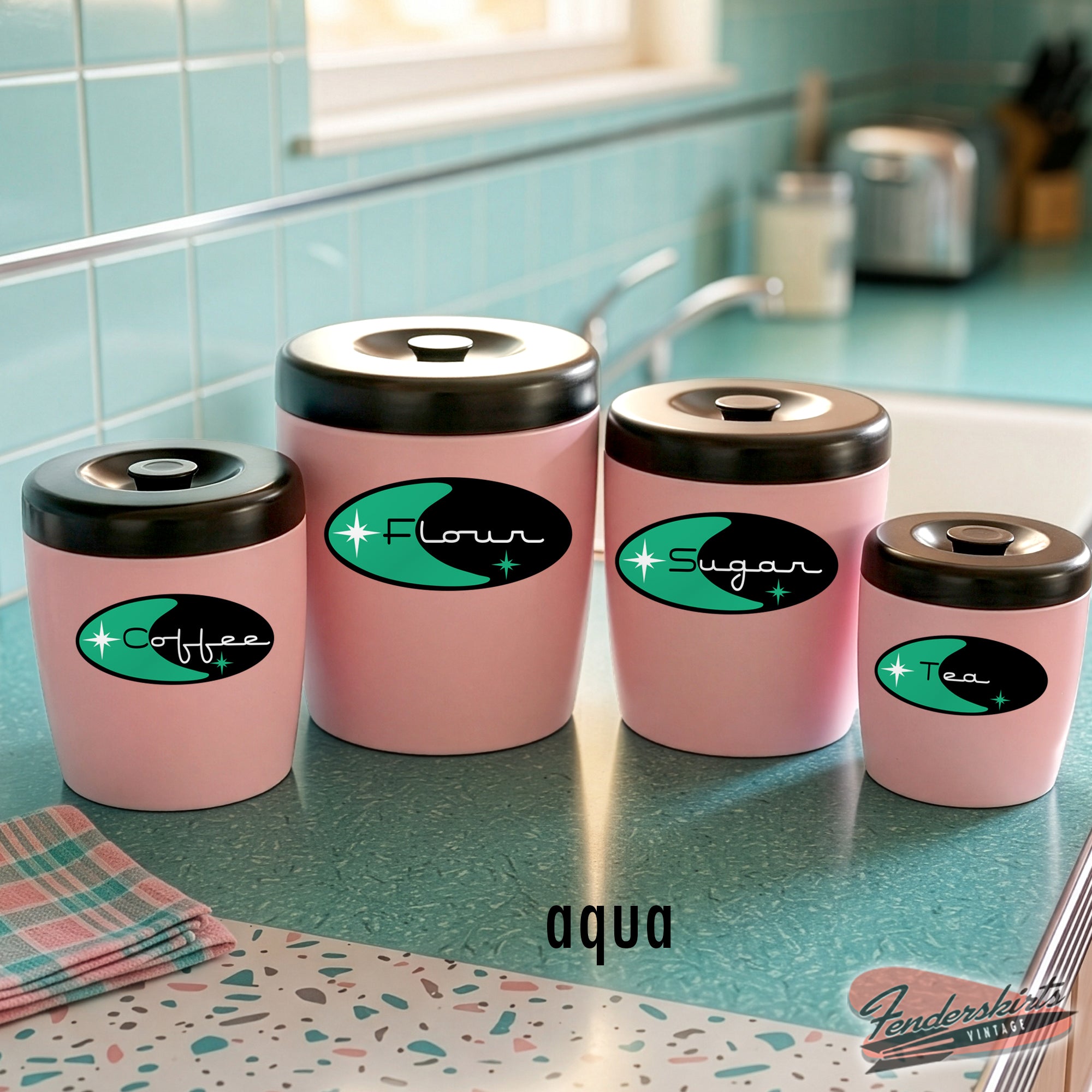 Quasar Boomerang Kitchen Canister Decals