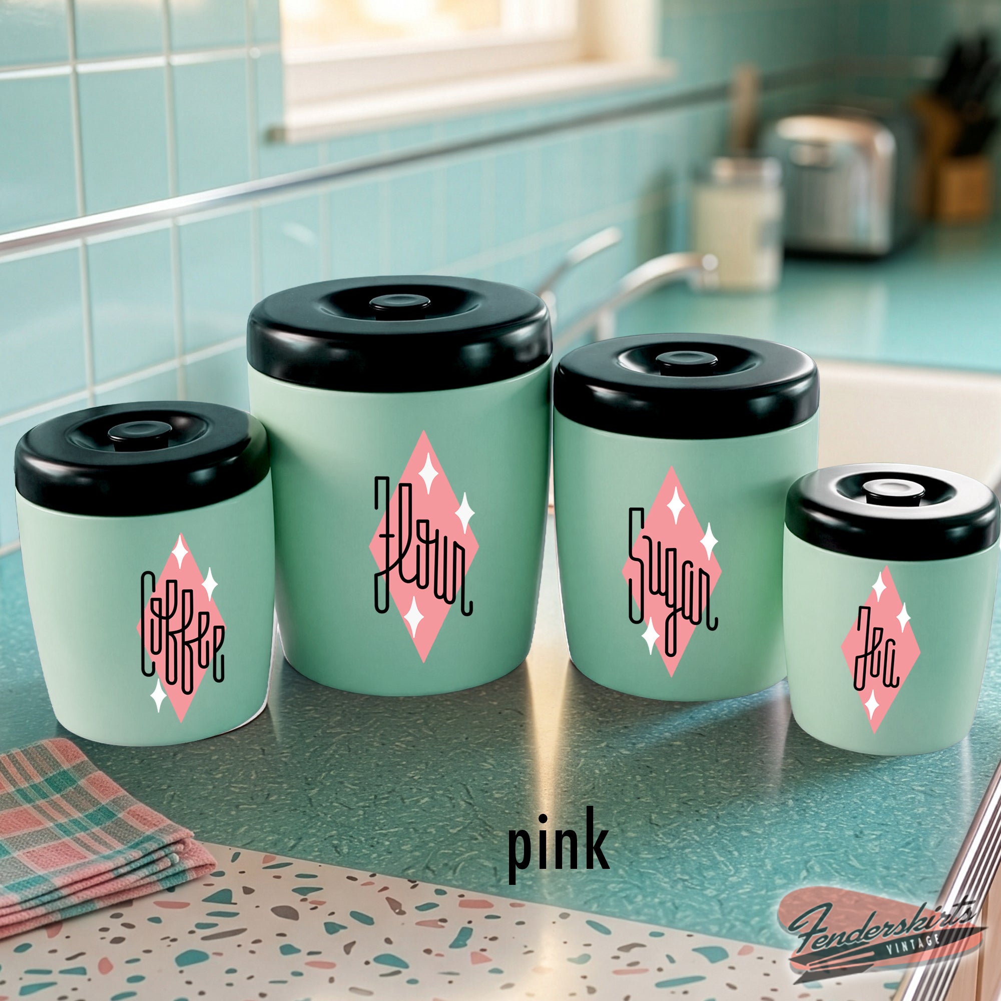 Deco Diamond Kitchen Canister Decals