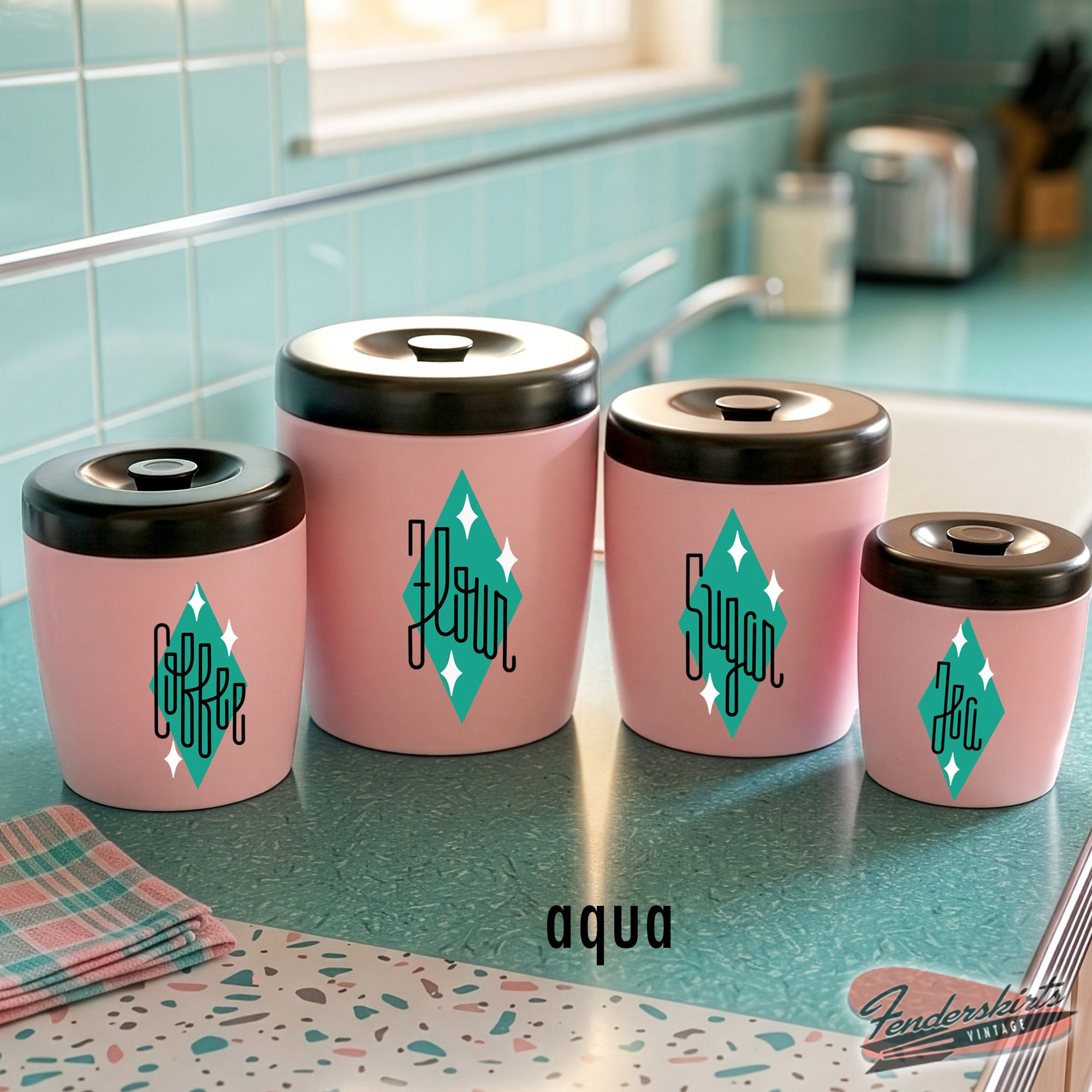 Deco Diamond Kitchen Canister Decals