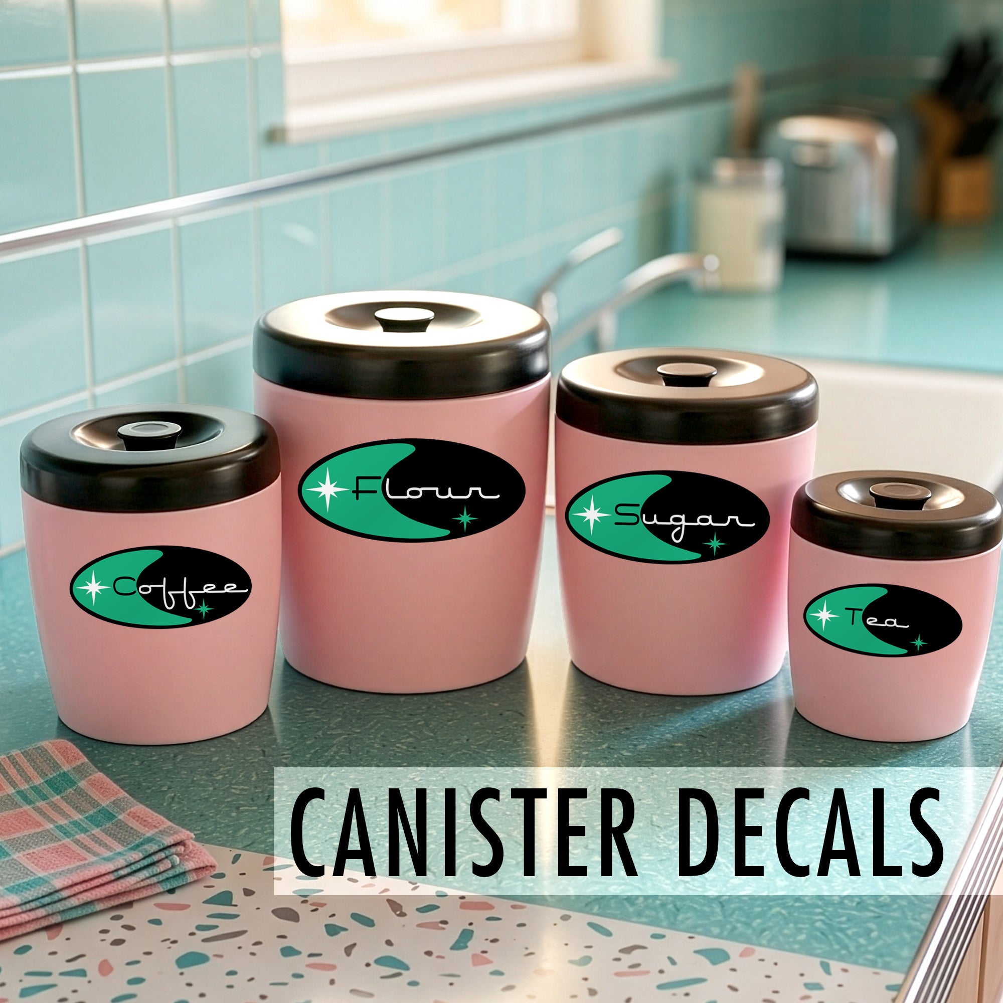 Quasar Boomerang Kitchen Canister Decals