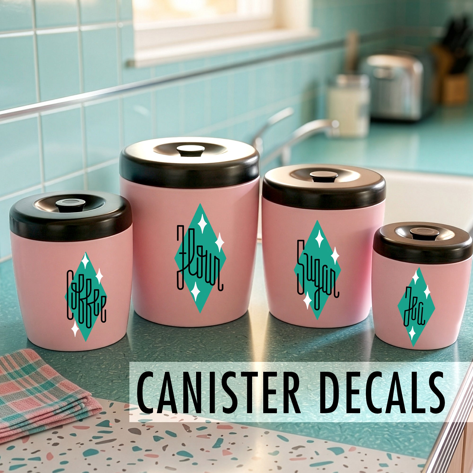 Deco Diamond Kitchen Canister Decals