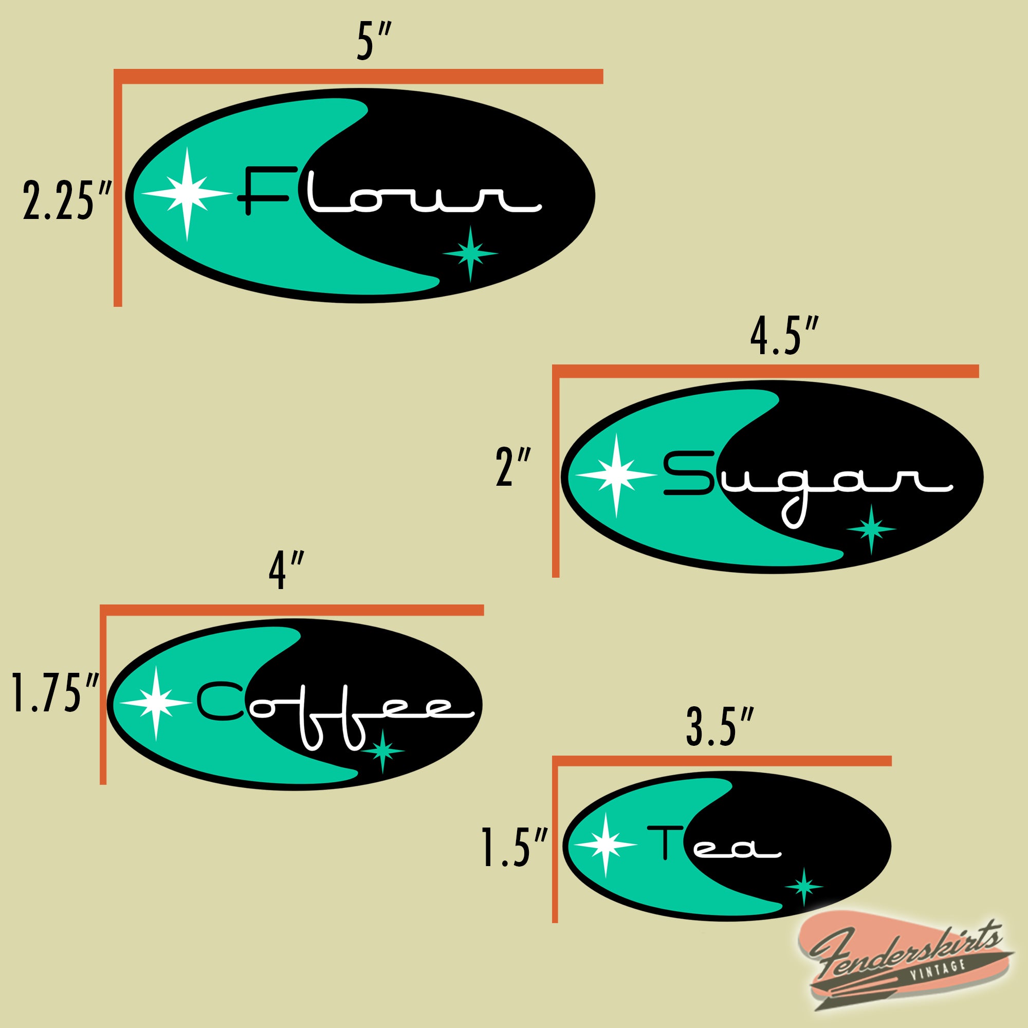 Quasar Boomerang Kitchen Canister Decals