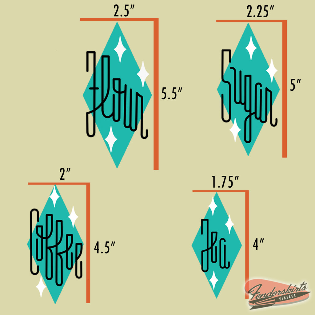 Deco Diamond Kitchen Canister Decals