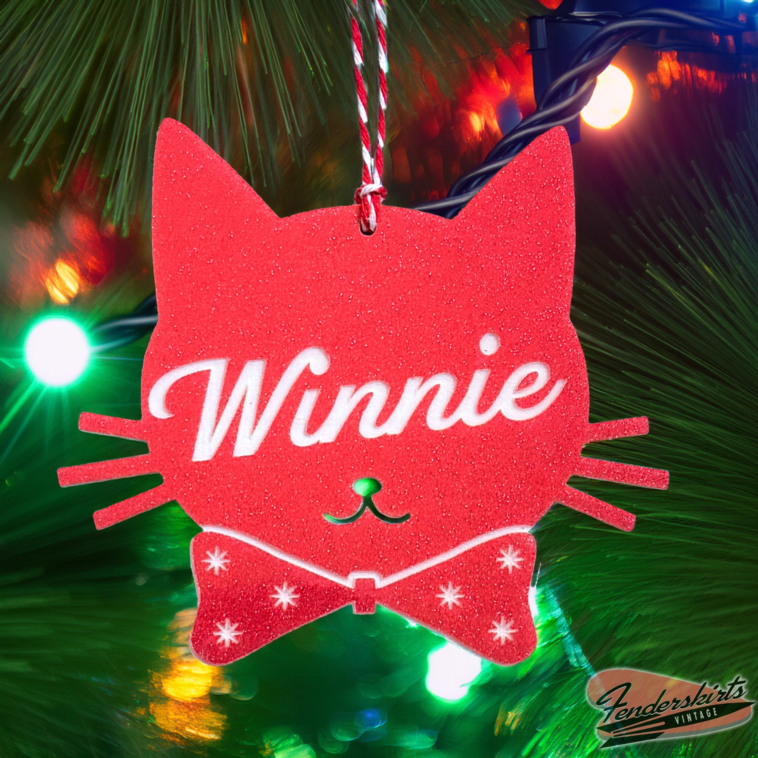 Custom Kitty Cat Glitter Ornament
