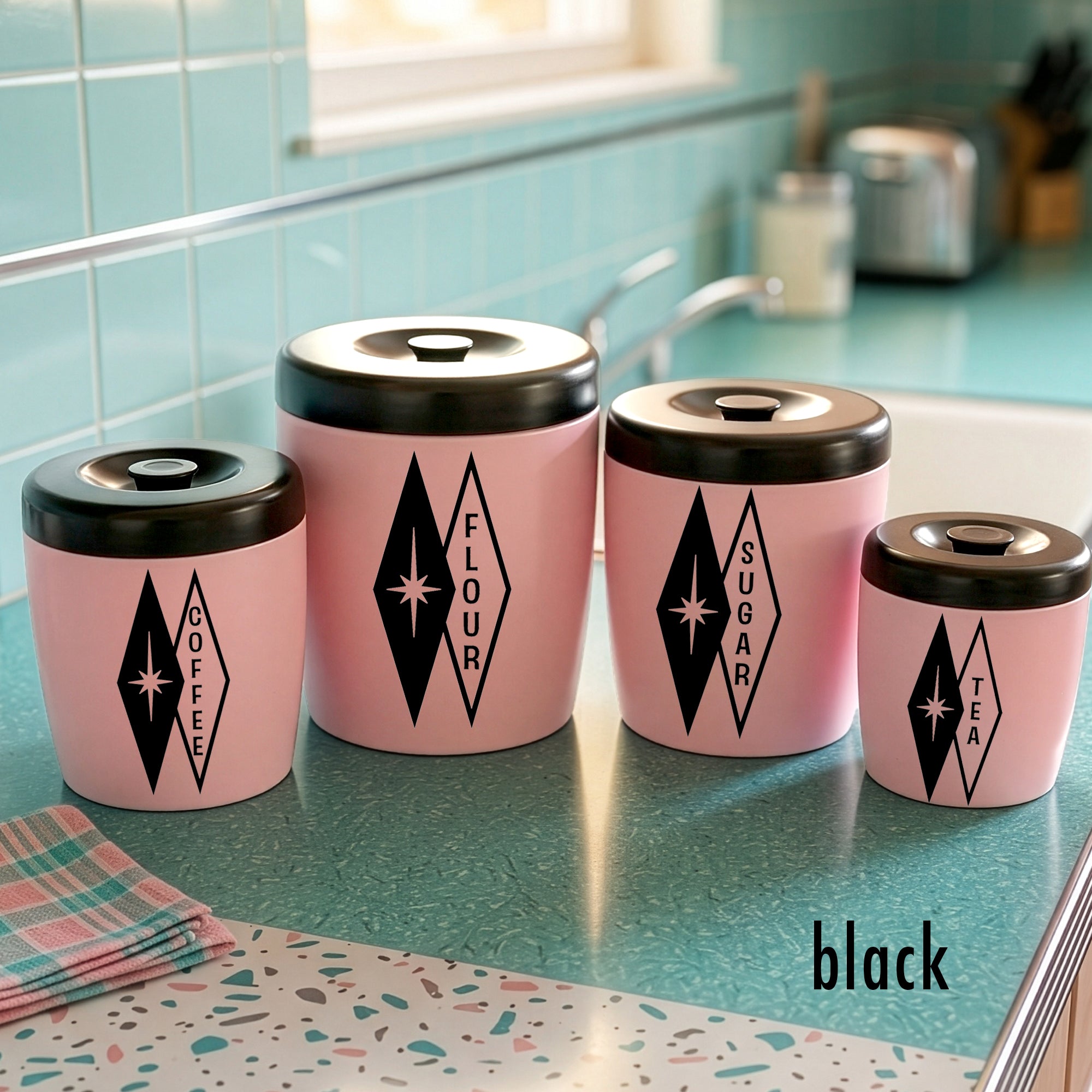 Eclipse Diamond Starburst Kitchen Canister Decals