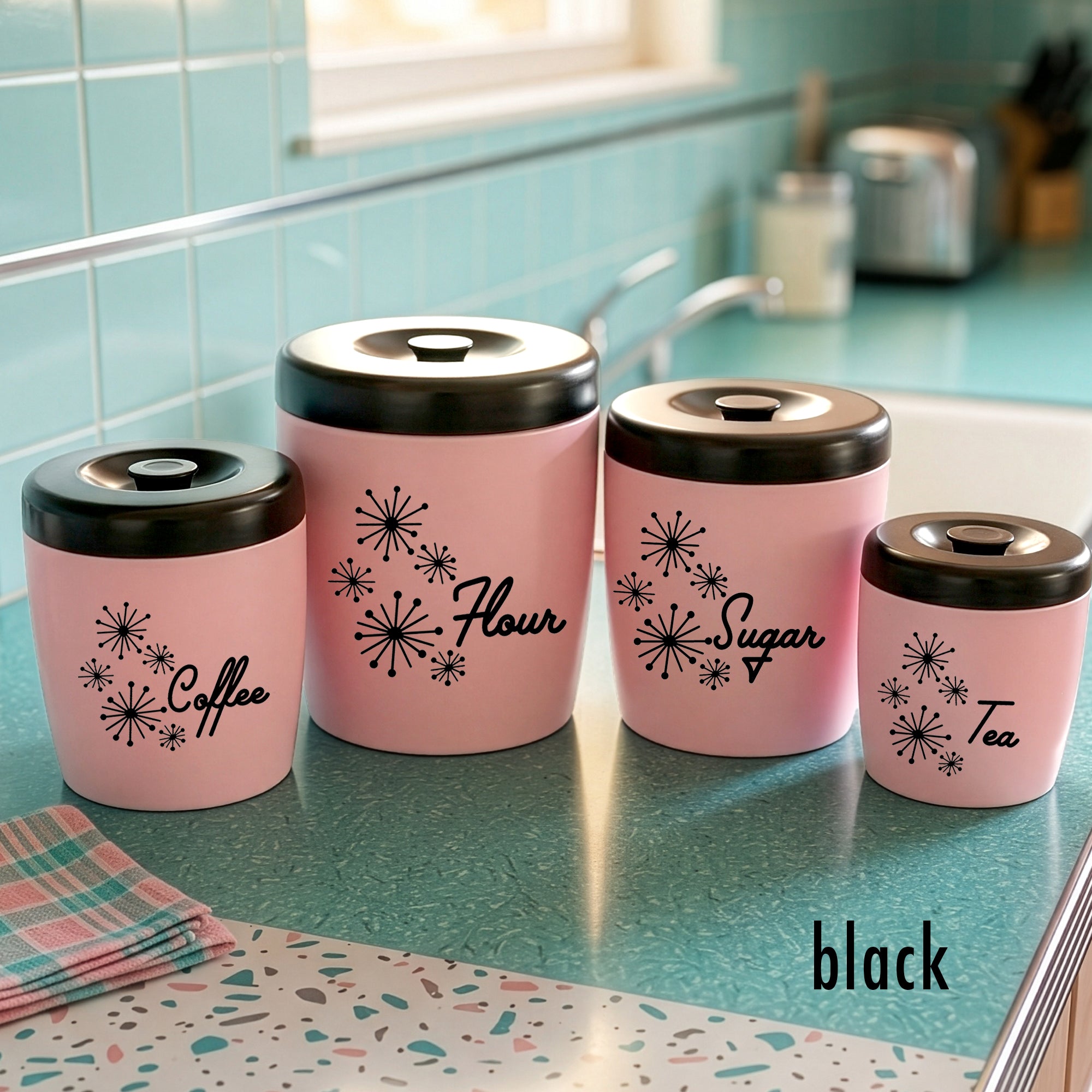 Atomic Dandelion Kitchen Canister Decals
