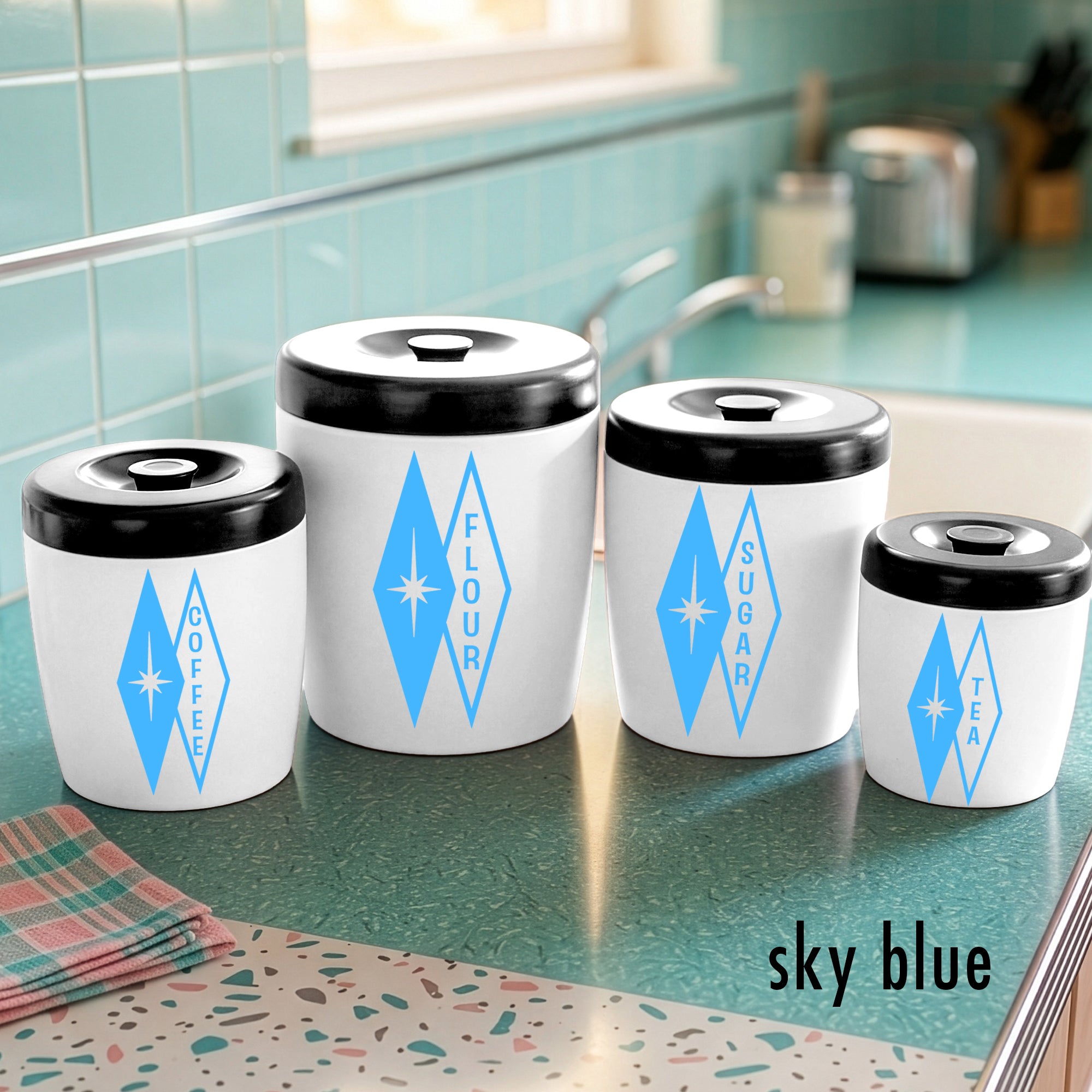Eclipse Diamond Starburst Kitchen Canister Decals