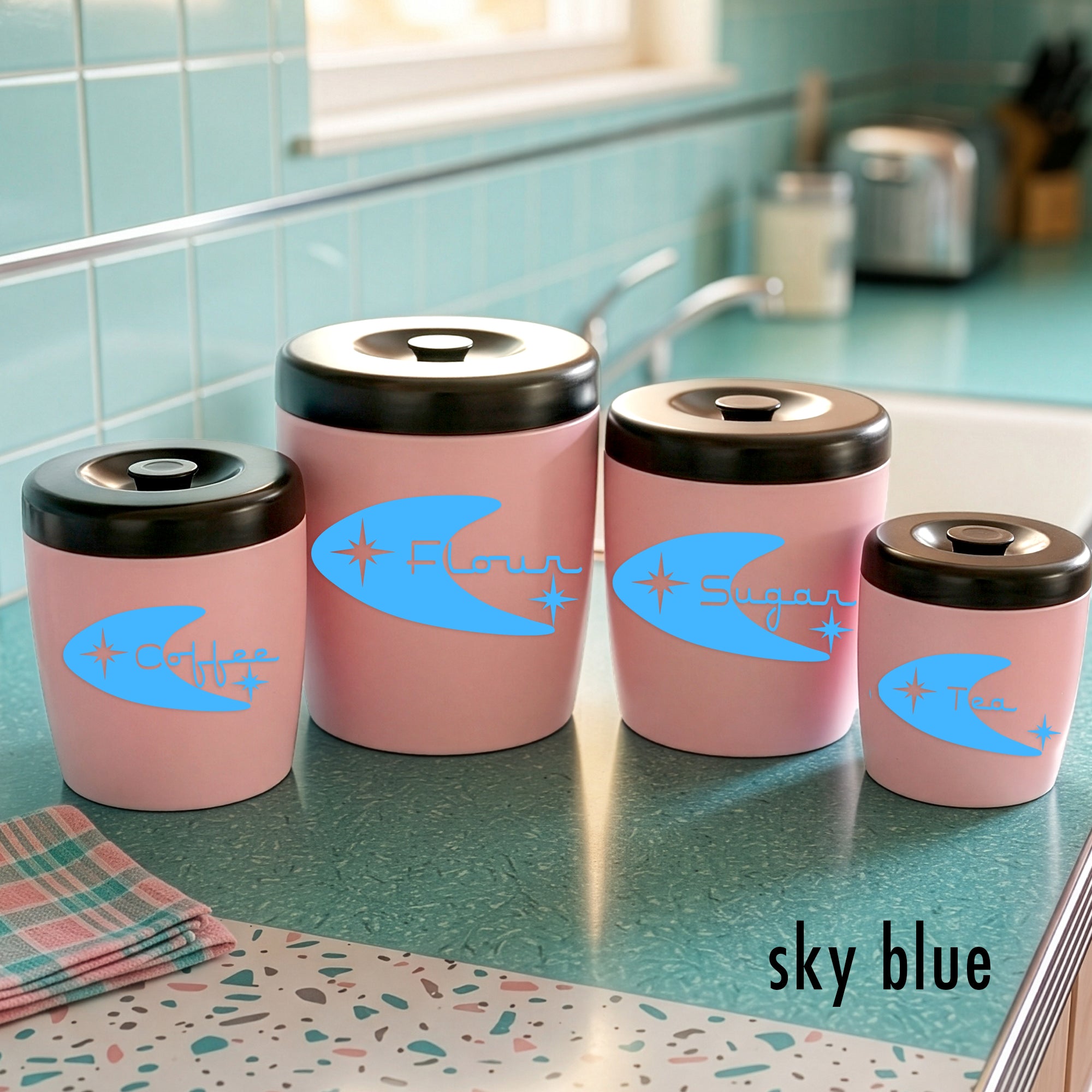 Quasar Boomerang Kitchen Canister Decals