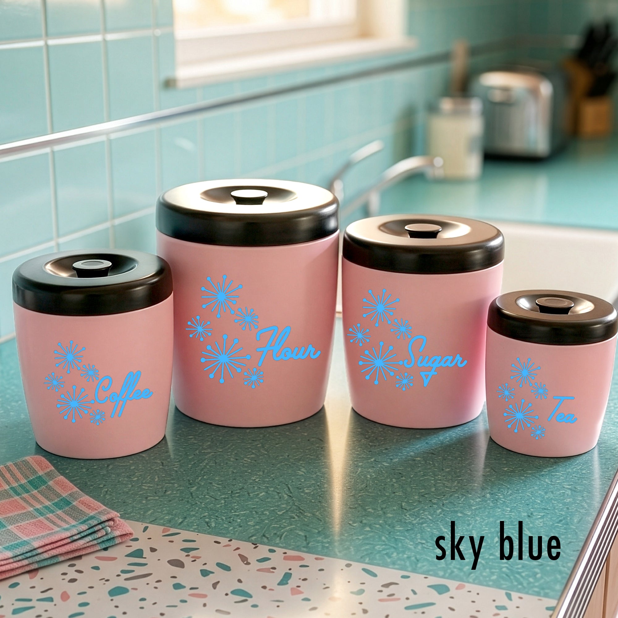 Atomic Dandelion Kitchen Canister Decals