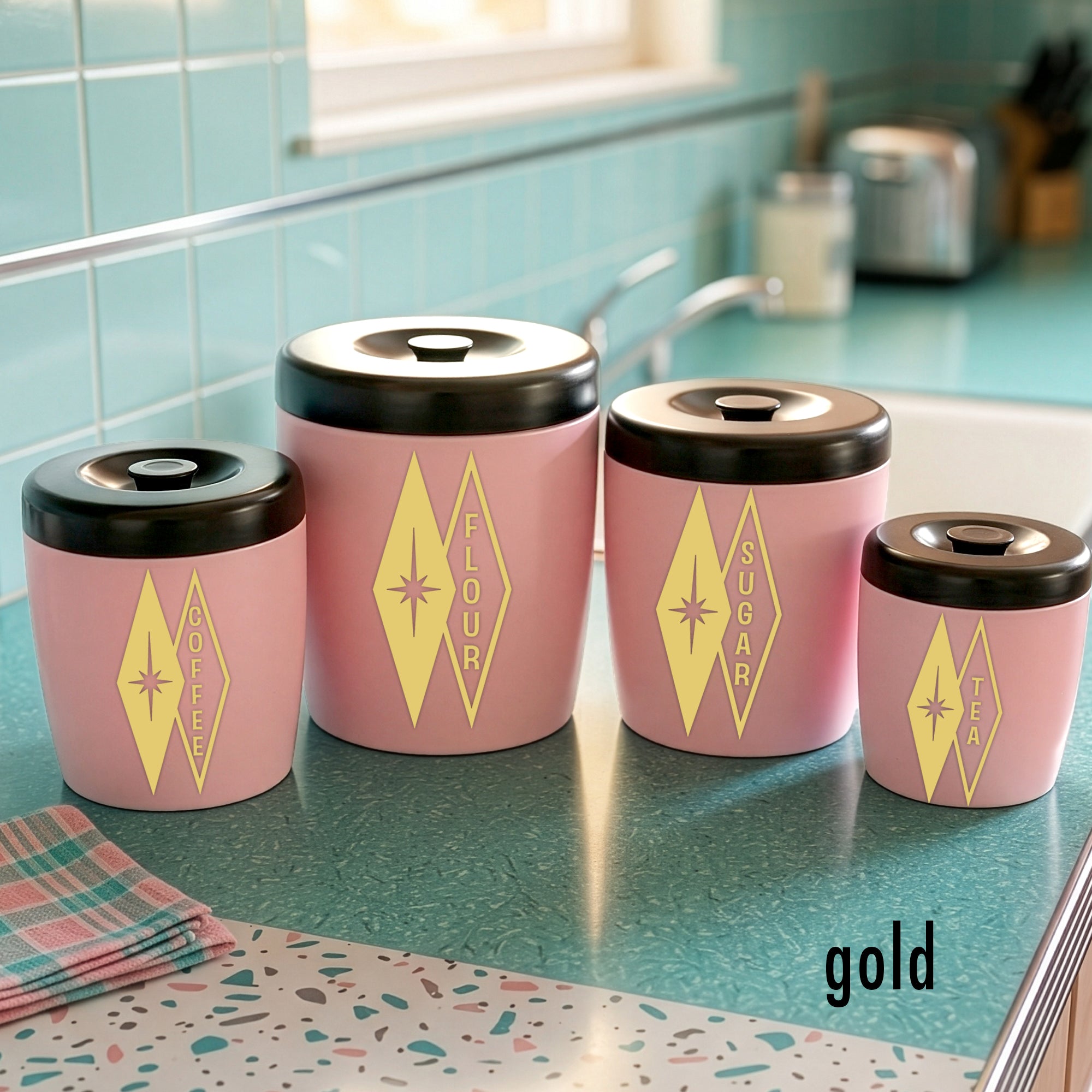 Eclipse Diamond Starburst Kitchen Canister Decals