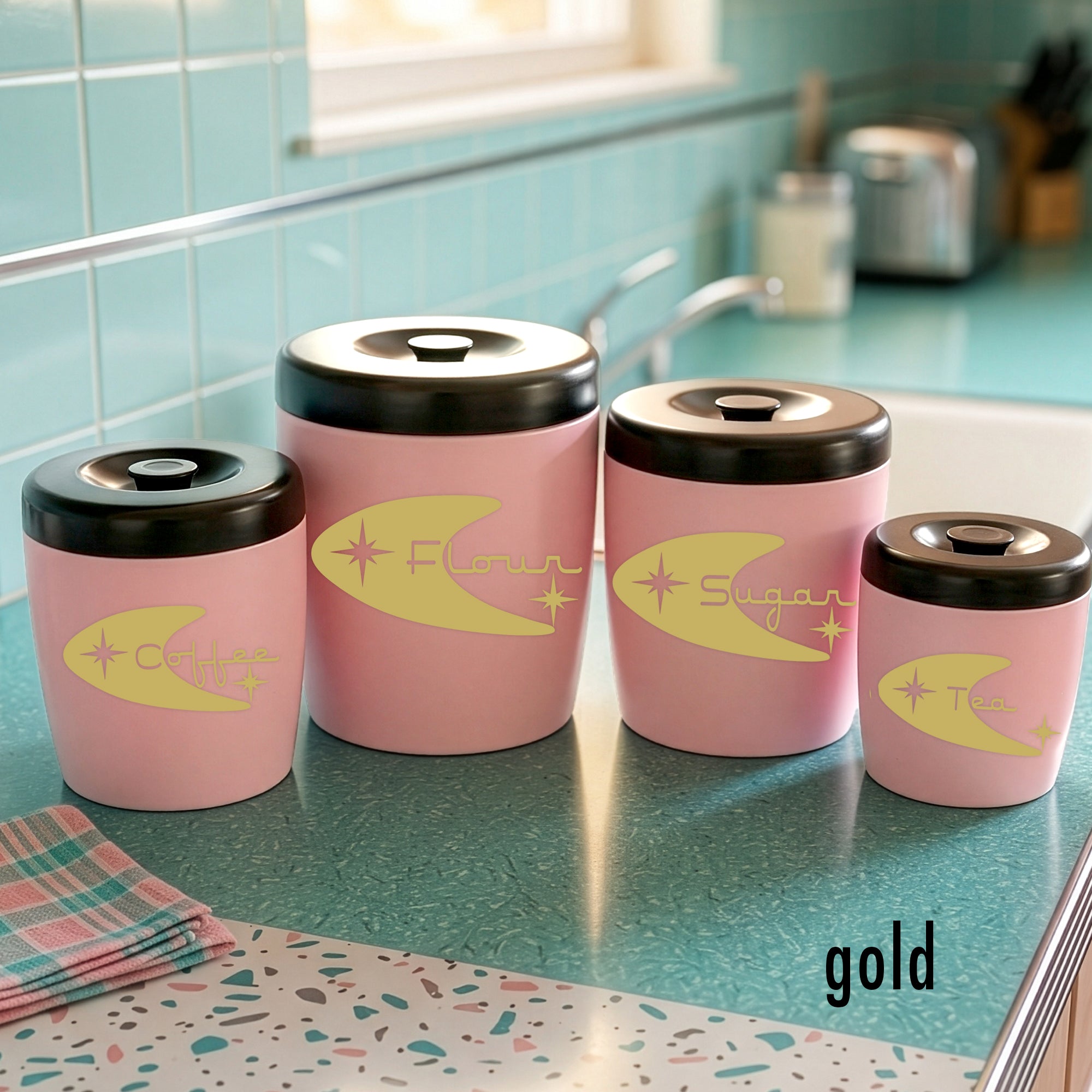 Quasar Boomerang Kitchen Canister Decals